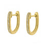 9ct Yellow Gold Diamond Set U Shape Hoop Earrings
