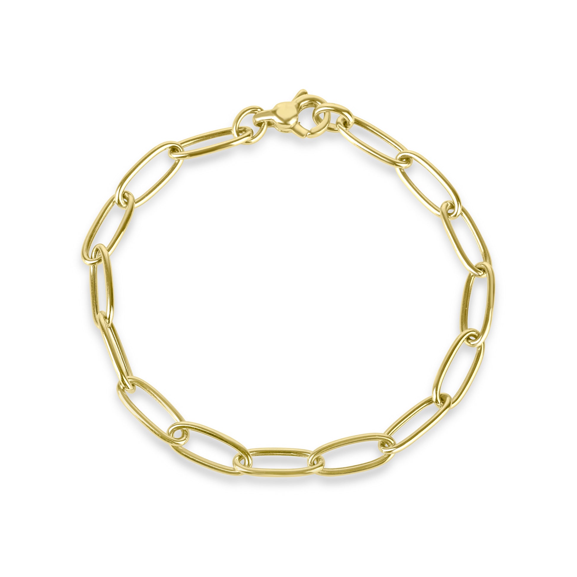 9ct Yellow Gold Elongated Oval Link Bracelet