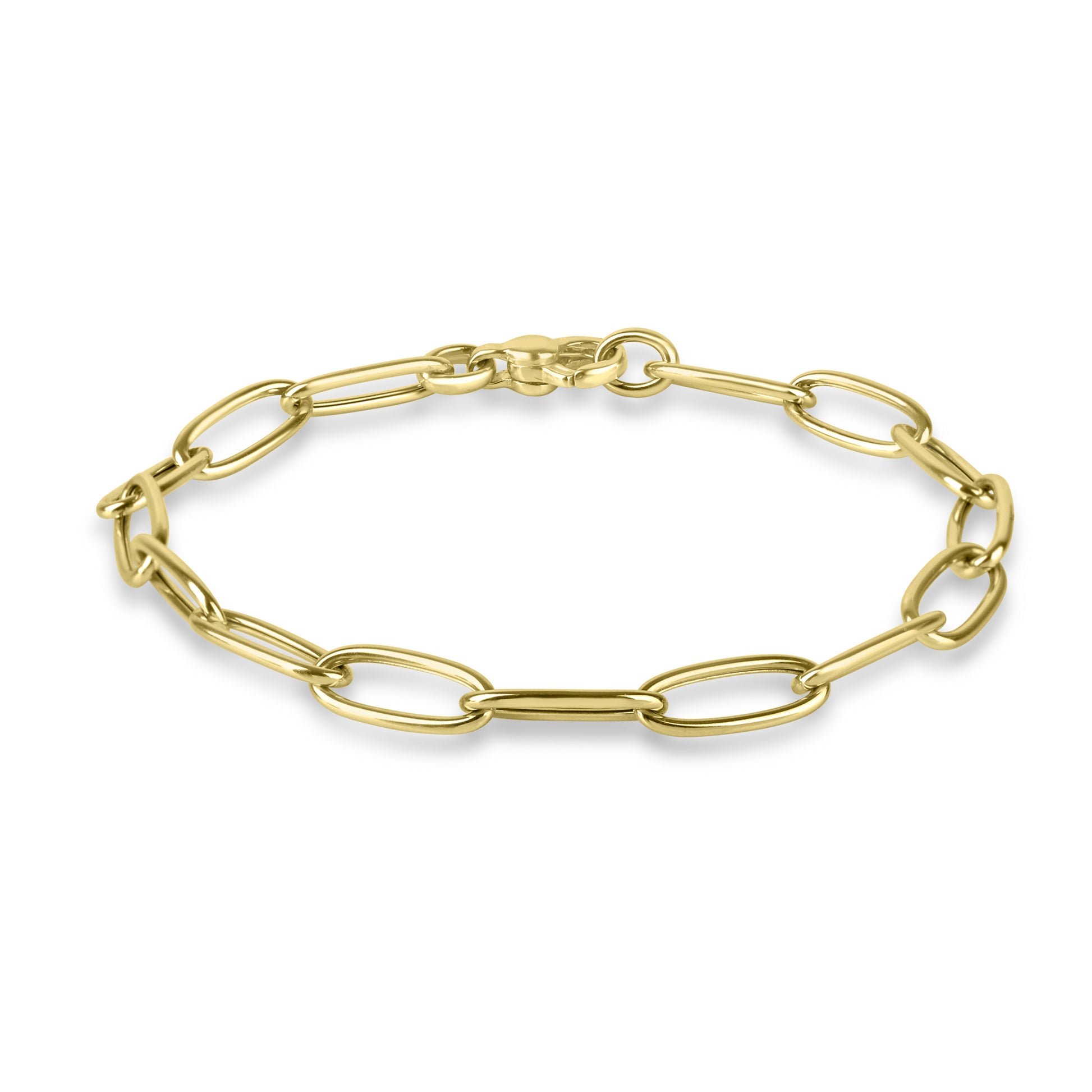 9ct Yellow Gold Elongated Oval Link Bracelet