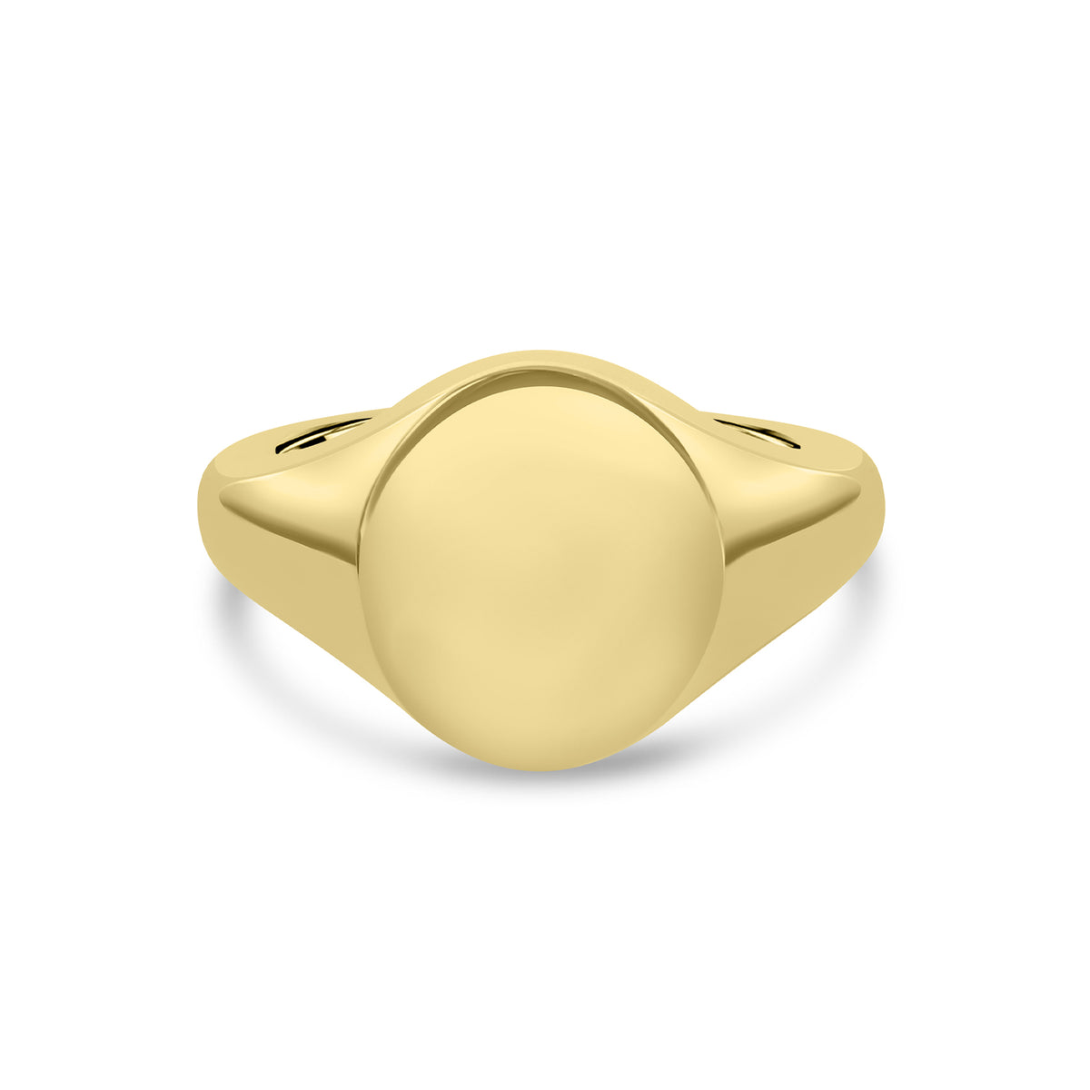9ct Yellow Gold Engravable Oval Signet Ring with 14mm x 12mm Top