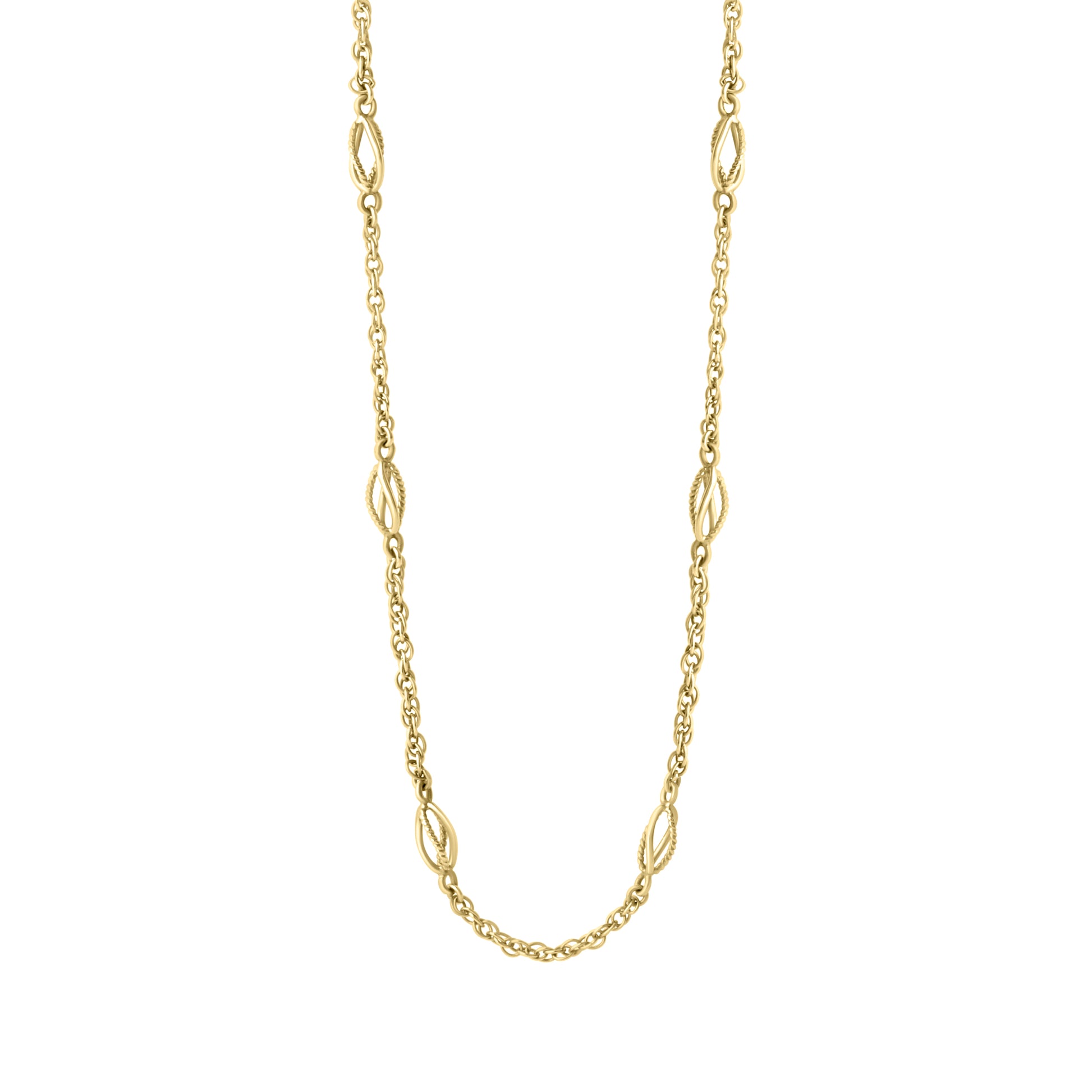 9ct Yellow Gold Fancy Rope Chain With Twist Open Basket Links