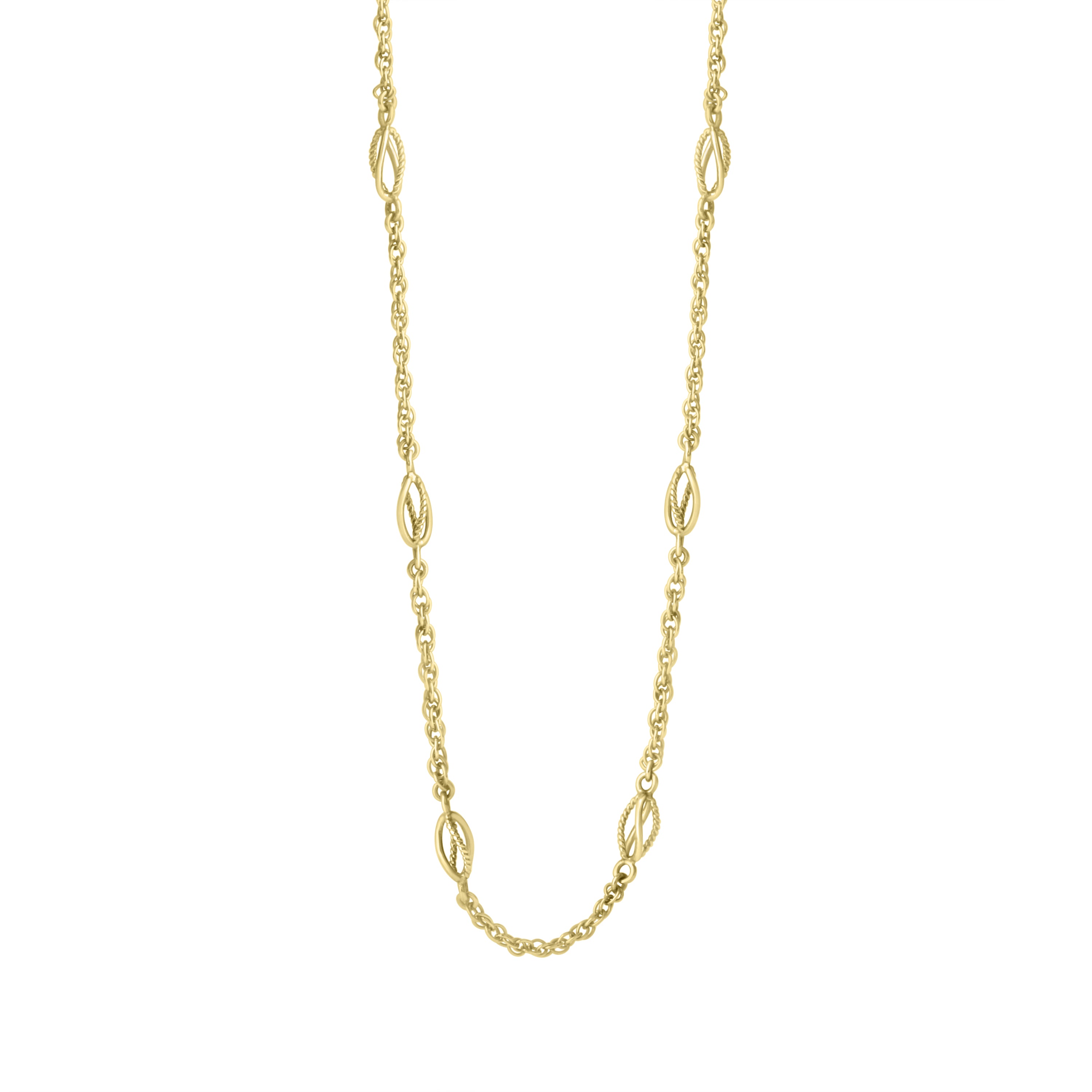9ct Yellow Gold Fancy Rope Chain With Twist Open Basket Links