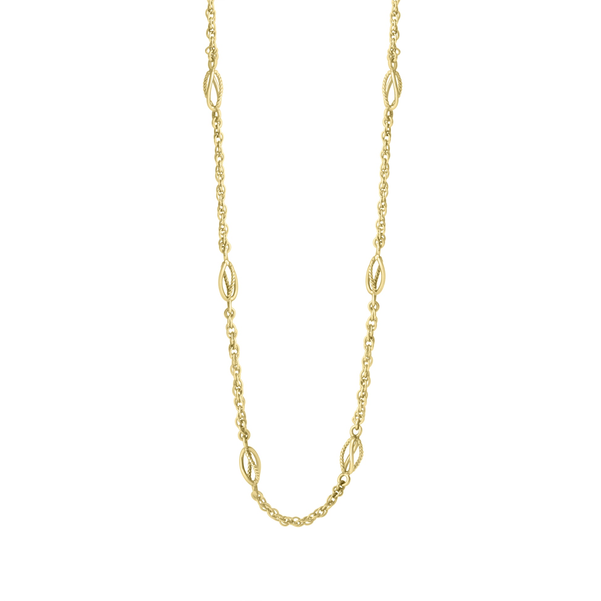 9ct Yellow Gold Fancy Rope Chain With Twist Open Basket Links
