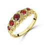9ct Yellow Gold Five Stone Garnet Pre-Owned Ring