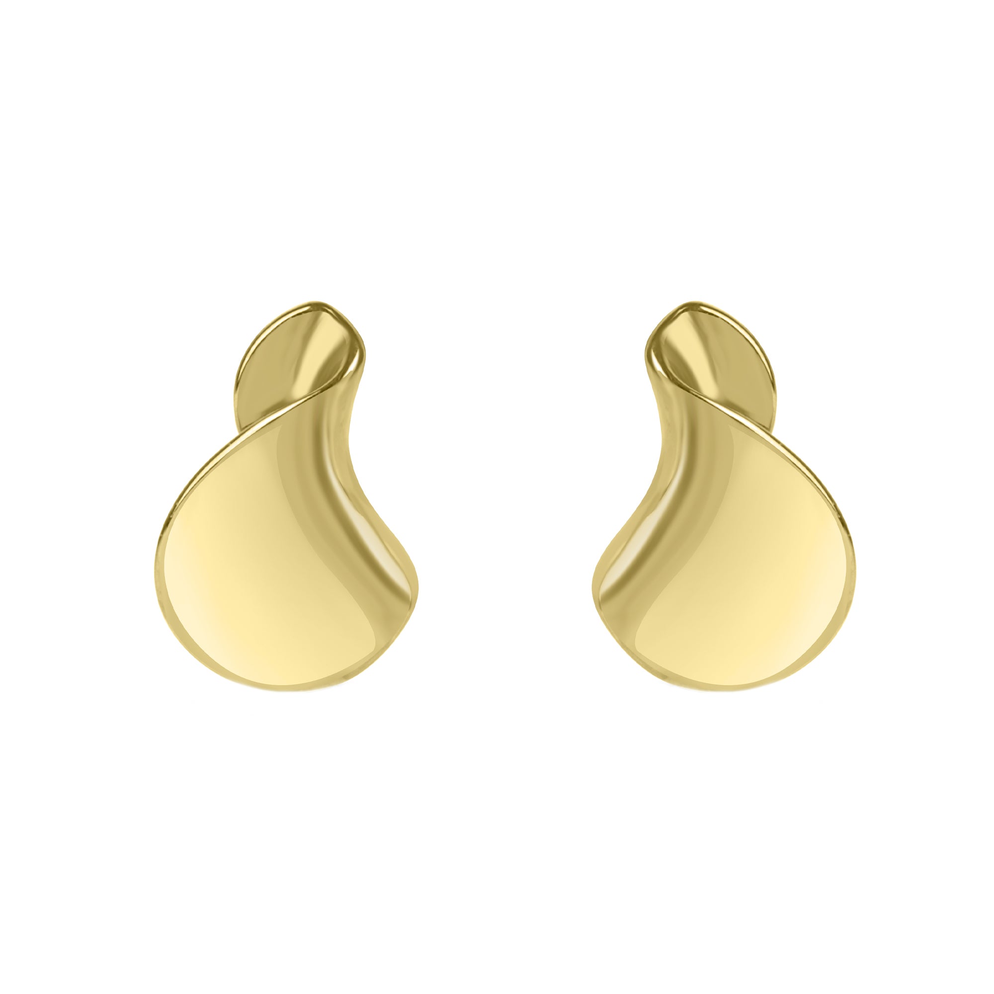9ct Yellow Gold Folded Twist Stud Earrings