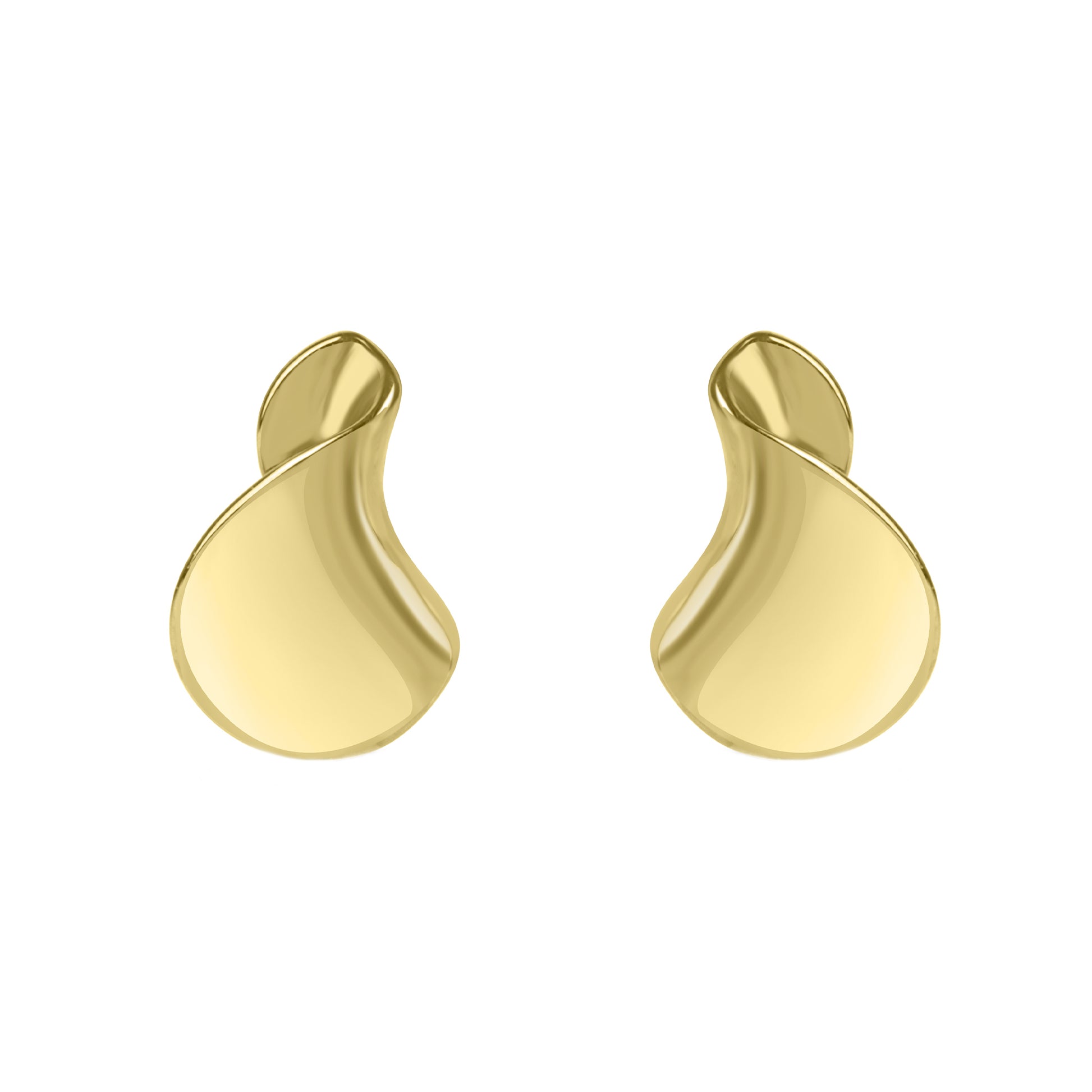 9ct Yellow Gold Folded Twist Stud Earrings