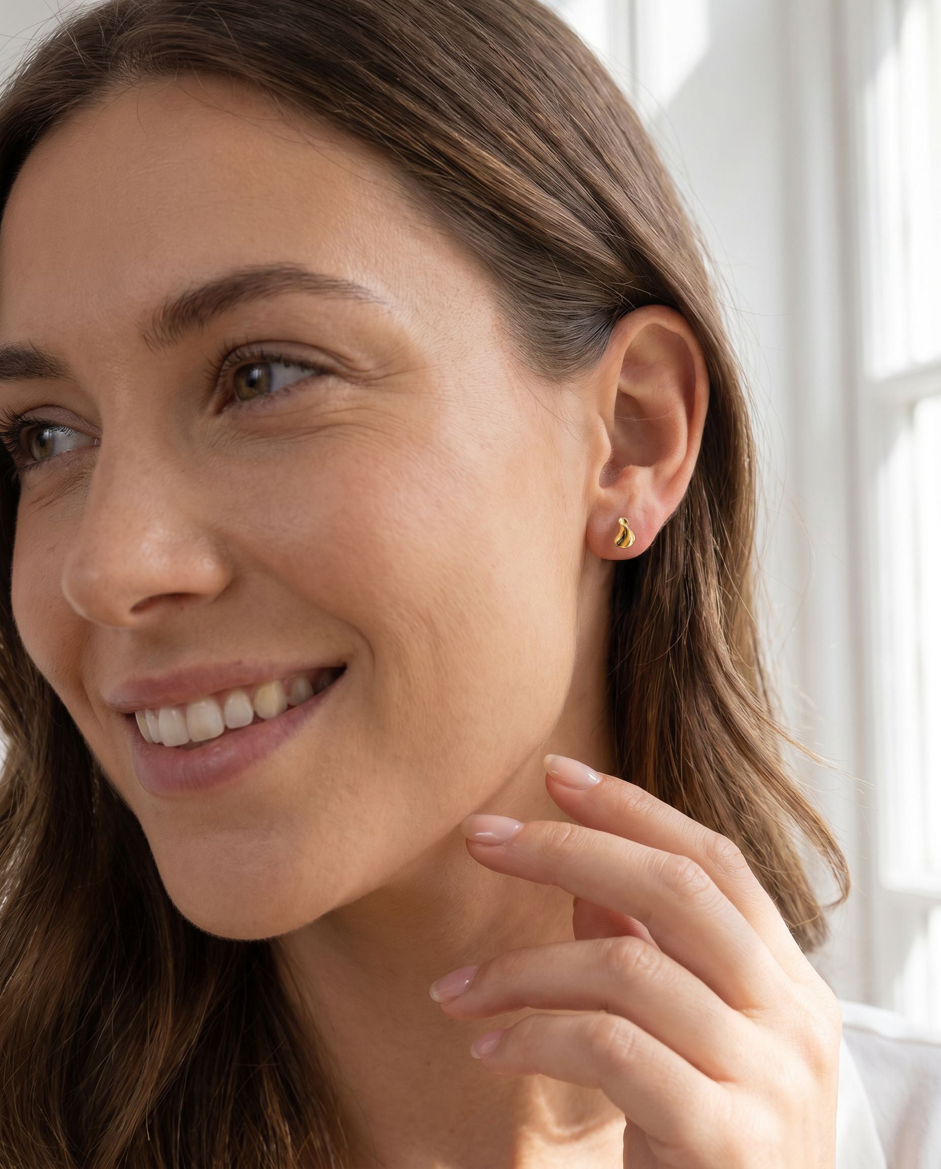 9ct Yellow Gold Folded Twist Stud Earrings