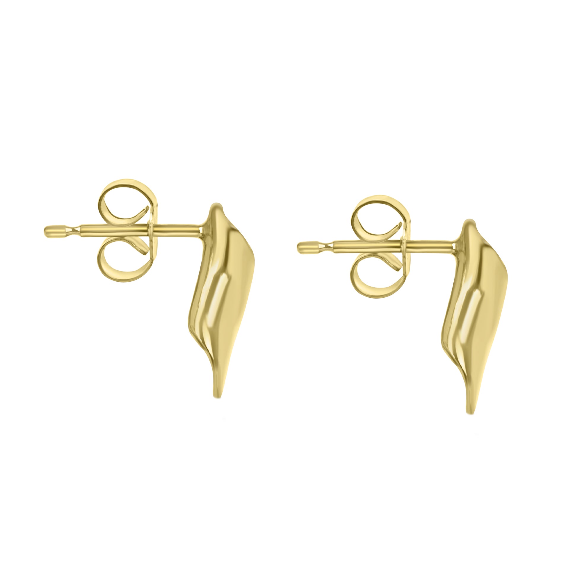9ct Yellow Gold Folded Twist Stud Earrings