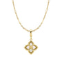 9ct Yellow Gold Four Petal Flower Mother of Pearl pendant and Chain
