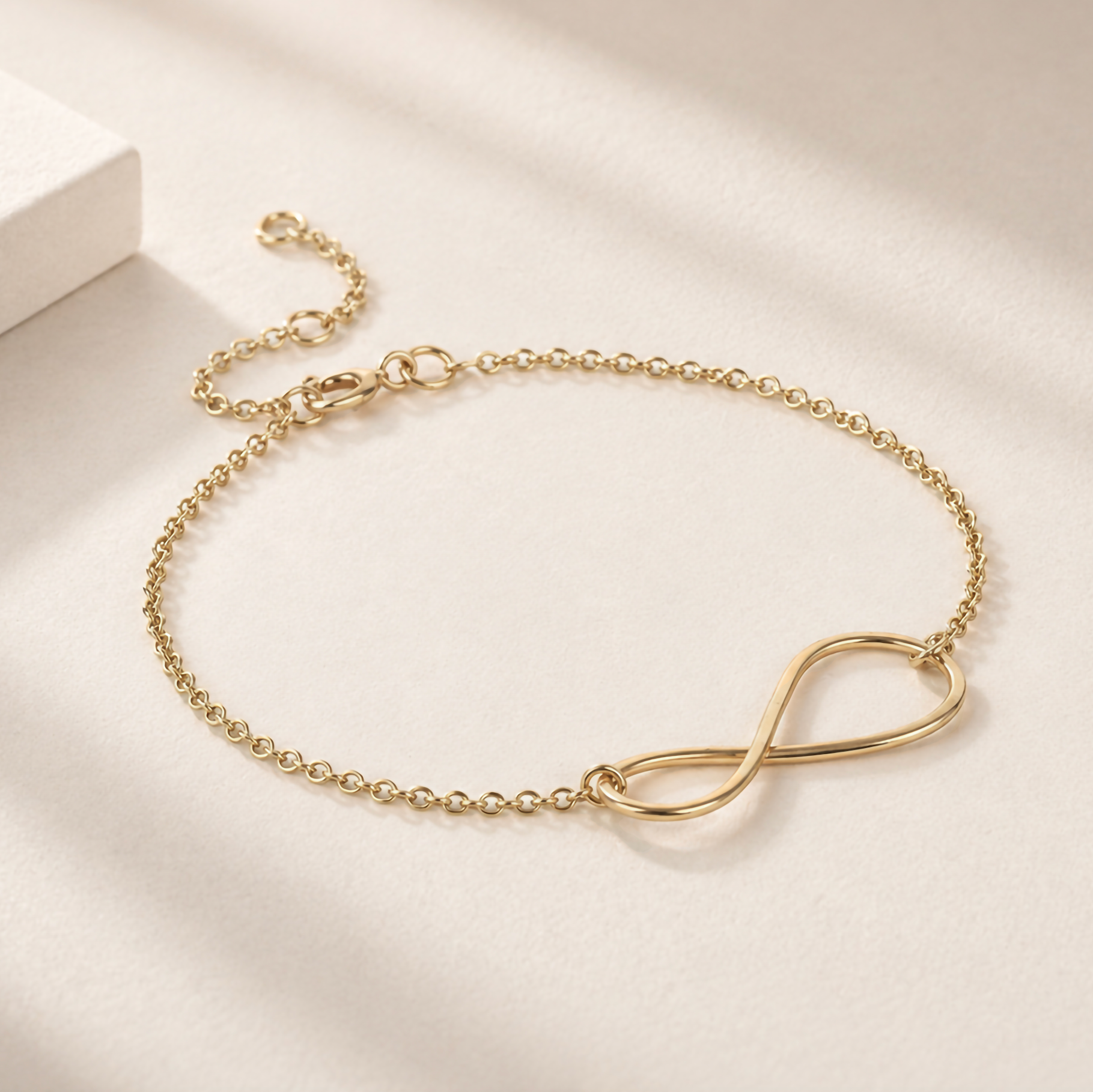 9ct Yellow Gold Handmade Infinity Bracelet