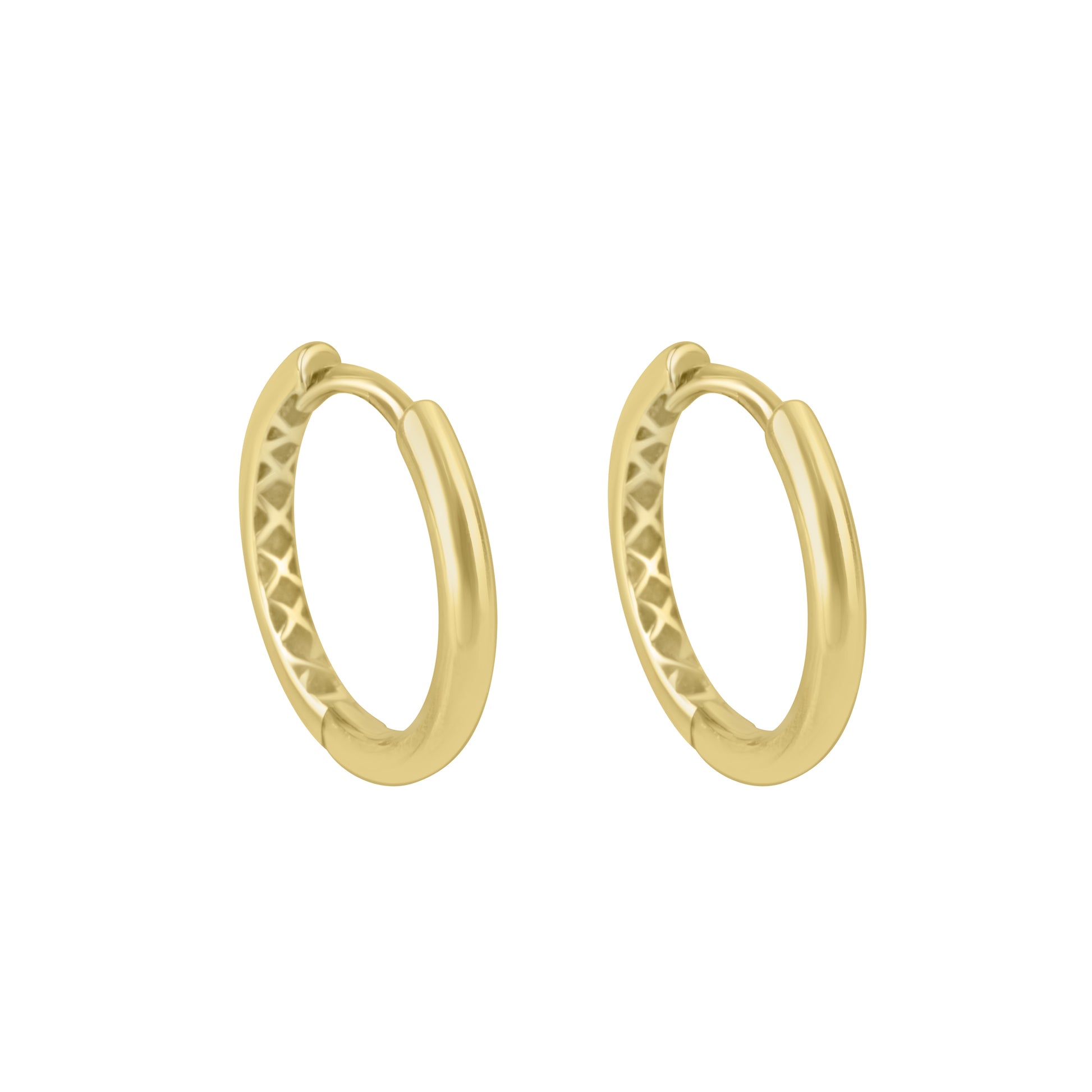 9ct Yellow Gold Hinged Huggie Hoop Earrings
