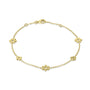 9ct Yellow Gold Open Flower Station Bracelet 