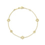 9ct Yellow Gold Open Flower Station Bracelet 