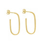 9ct Yellow Gold Open Oval 3/4 Hoop Earrings With Post And Butterfly