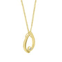 9ct Yellow Gold Open Teardrop Diamond Pendant and Chain