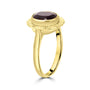 9ct Yellow Gold Oval Garnet Pre-Owned Ring