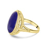 9ct Yellow Gold Oval Lapis Lazuli Cabochon Pre-Owned Ring