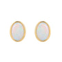 9ct Yellow Gold Oval Opal Pre-Owned Stud Earrings
