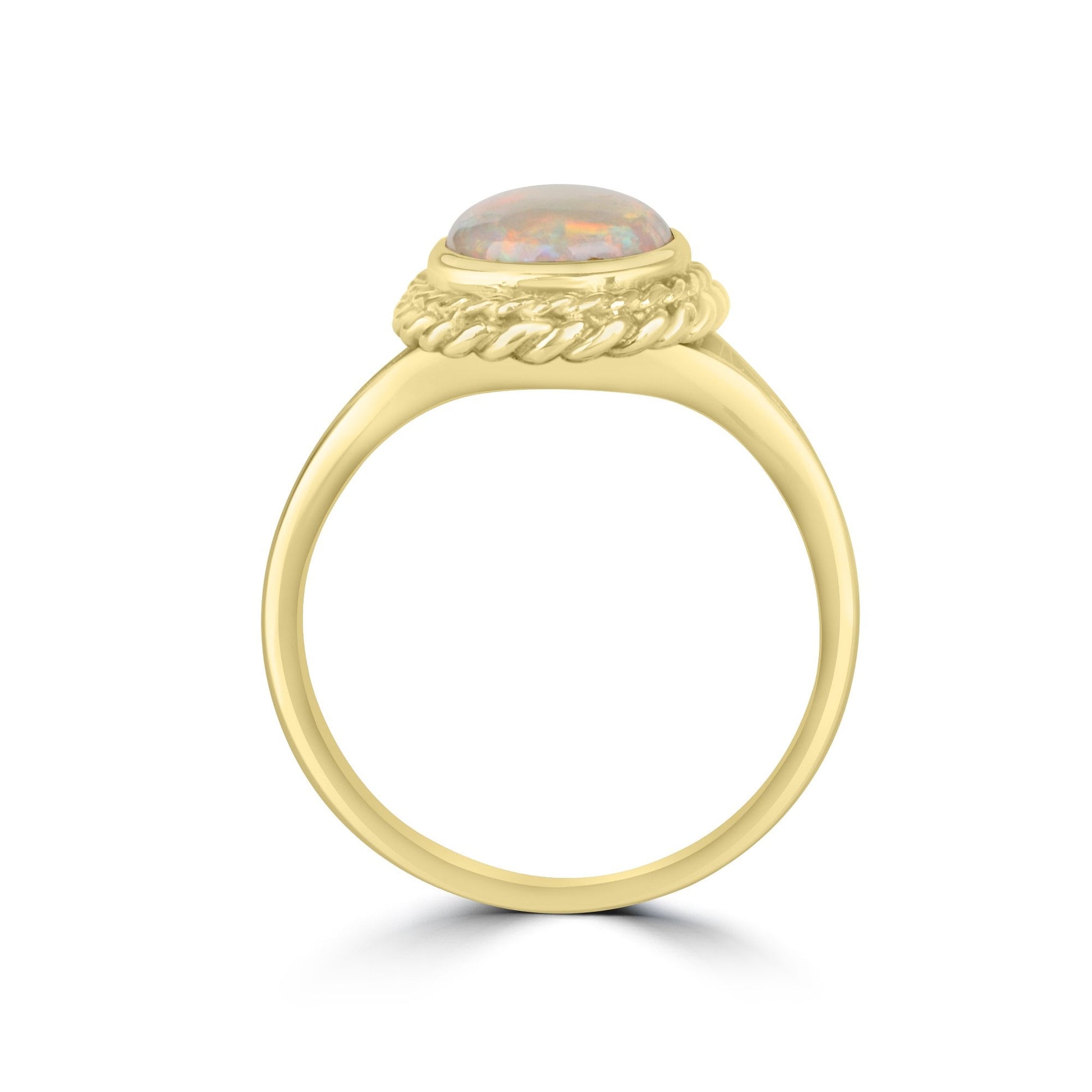9ct Yellow Gold Oval Opal Solitaire Ring