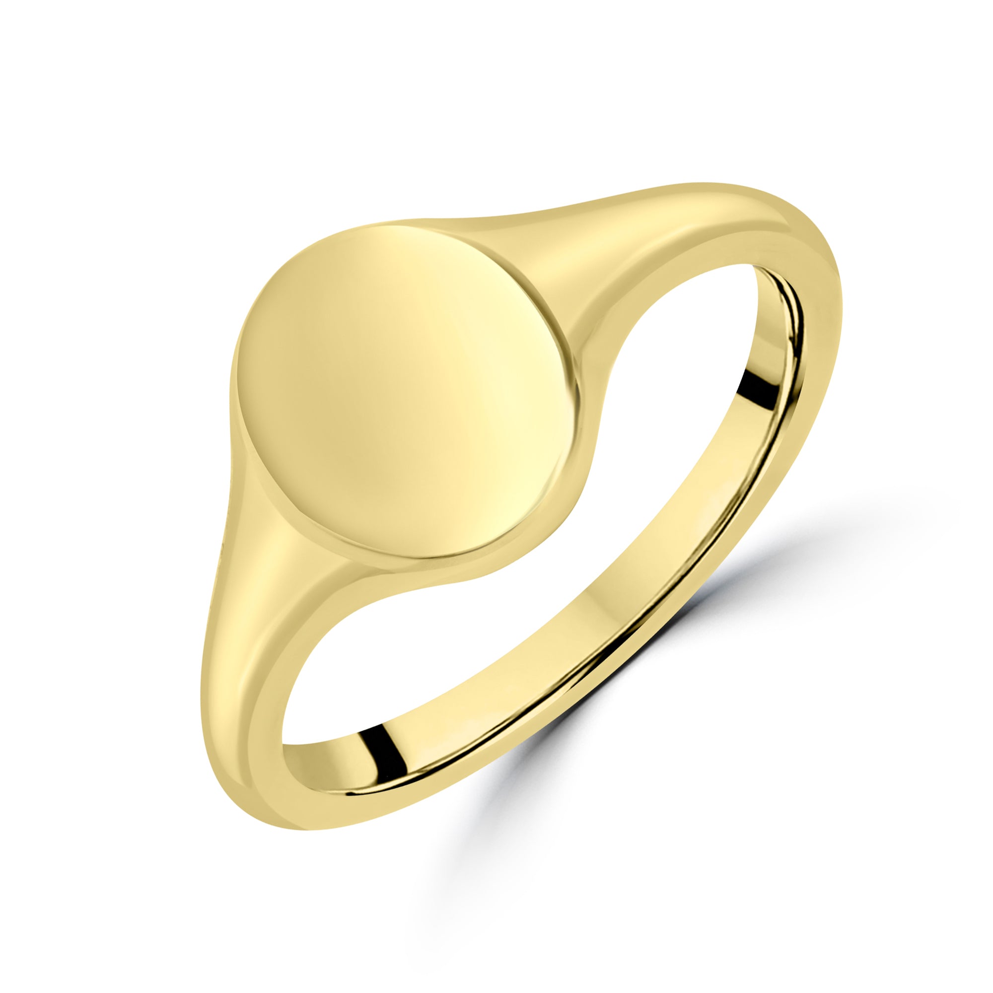 9ct Yellow Gold Oval Signet Ring 9.6mm x 7.1mm - Made from 100% Recycled Gold