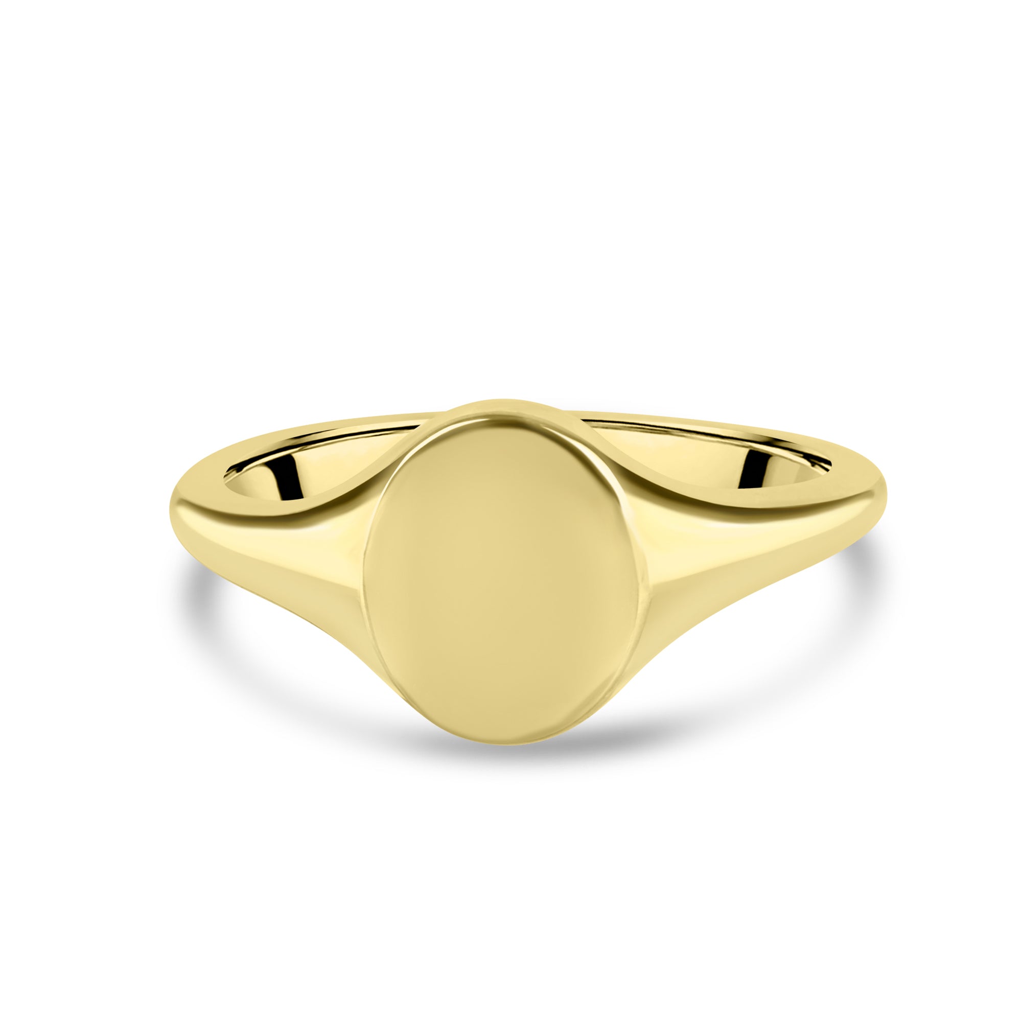 9ct Yellow Gold Oval Signet Ring 9.6mm x 7.1mm - Made from 100% Recycled Gold