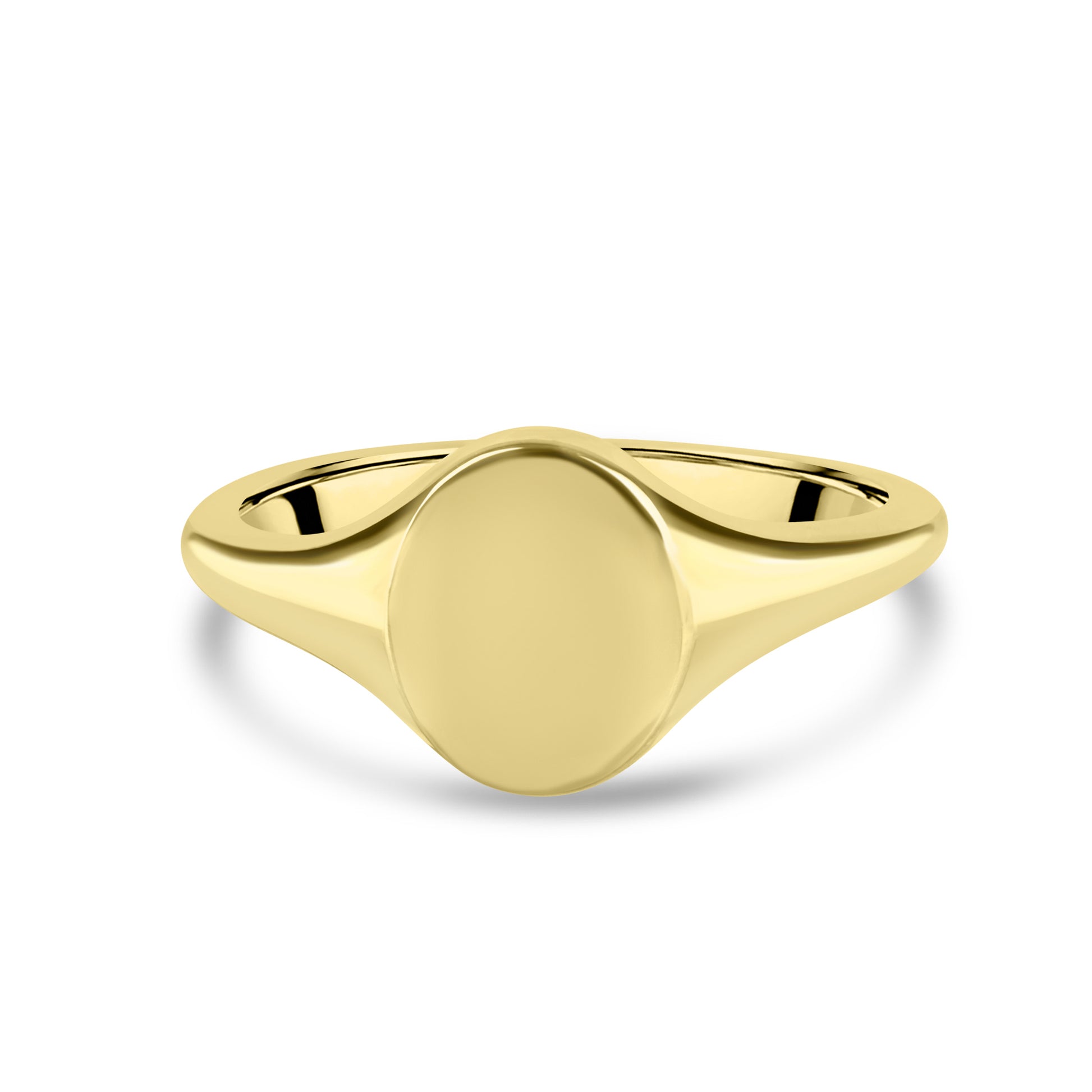 9ct Yellow Gold Oval Signet Ring 9.6mm x 7.1mm - Made from 100% Recycled Gold