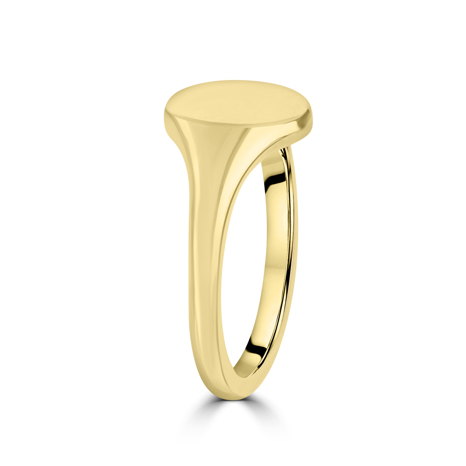 9ct Yellow Gold Oval Signet Ring 9.6mm x 7.1mm - Made from 100% Recycled Gold