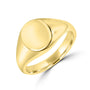 9ct Yellow Gold Oval Signet Ring with 11mm x 9mm Top