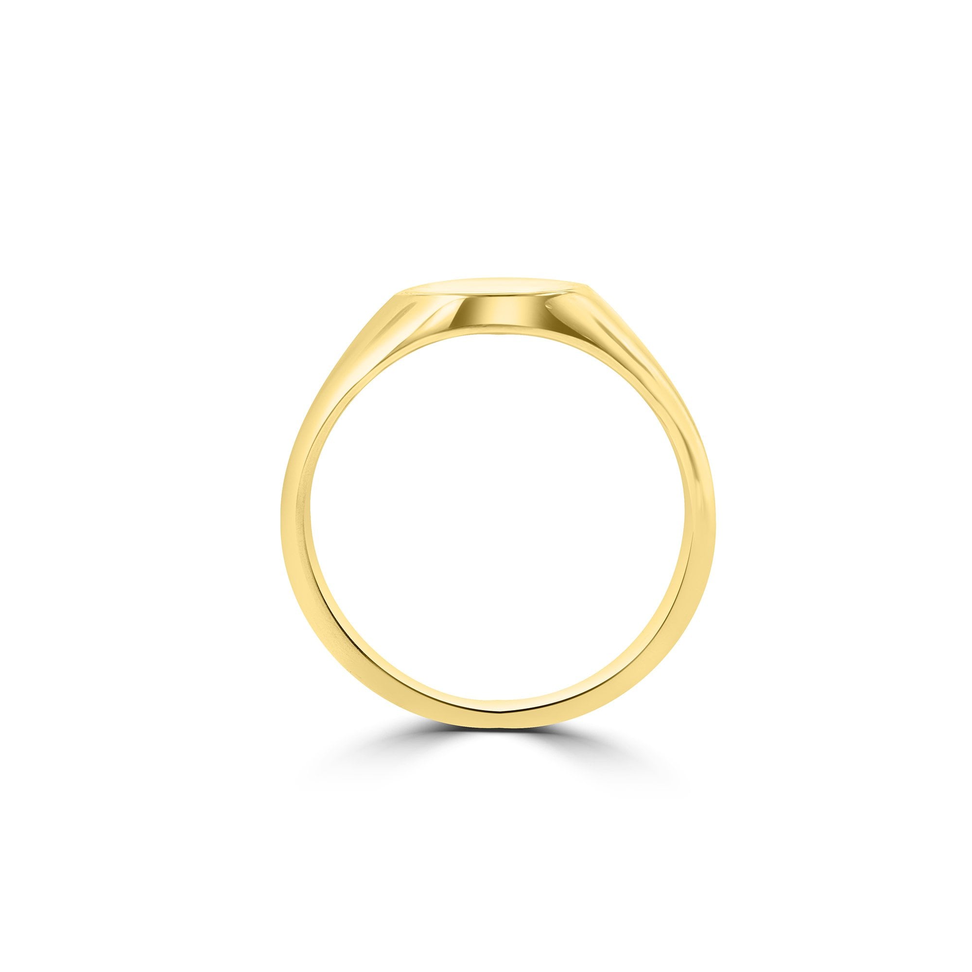 9ct Yellow Gold Oval Signet Ring with 11mm x 9mm Top