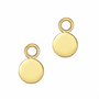 9ct Yellow Gold Plain Disc Charms (For Hoop Earrings Sold Separately)