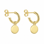 9ct Yellow Gold Plain Disc Charms (For Hoop Earrings Sold Separately)