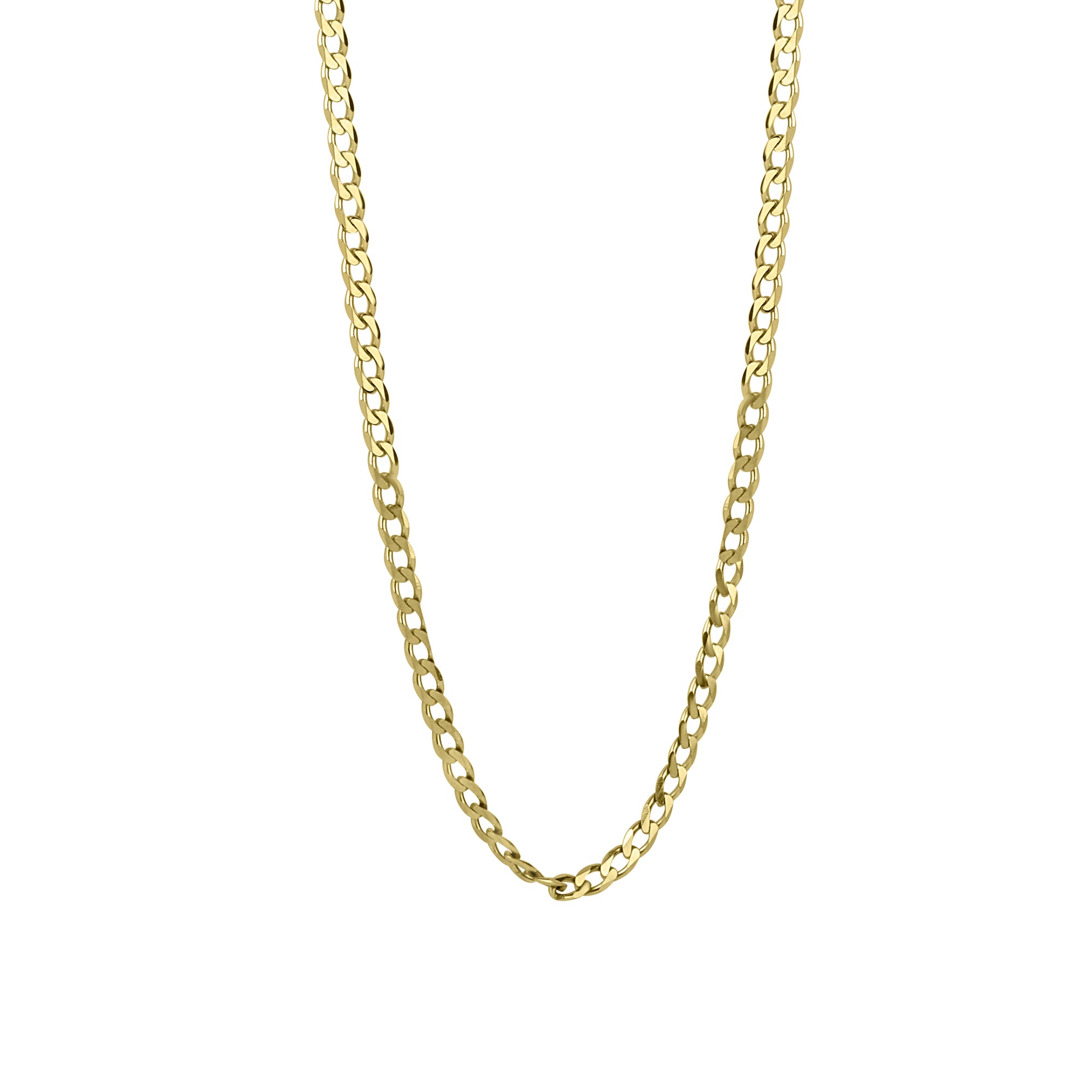 9ct Yellow Gold Pre-Owned 20 Inch Filed Curb Chain