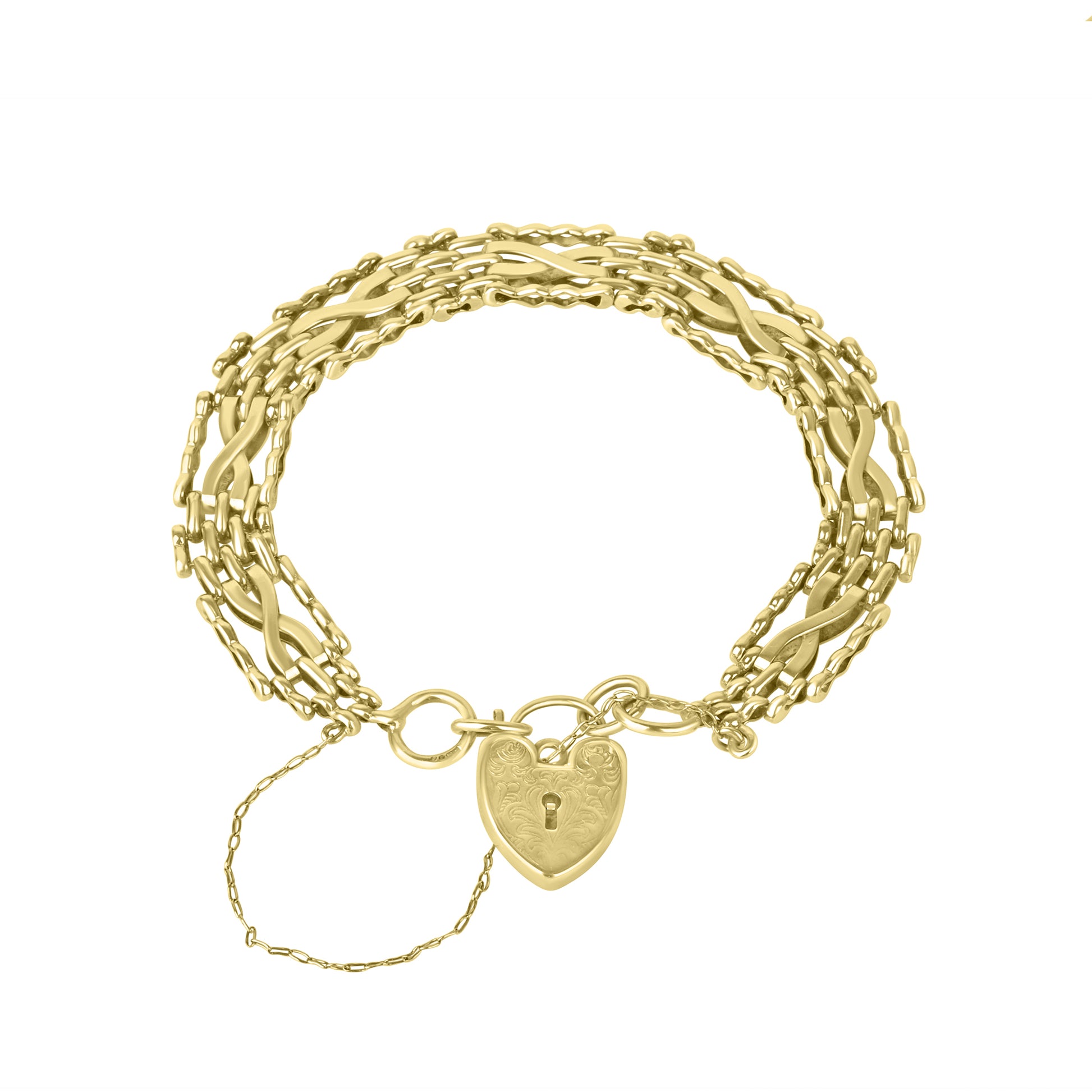 9ct Yellow Gold Pre-Owned Bracelet with Padlock