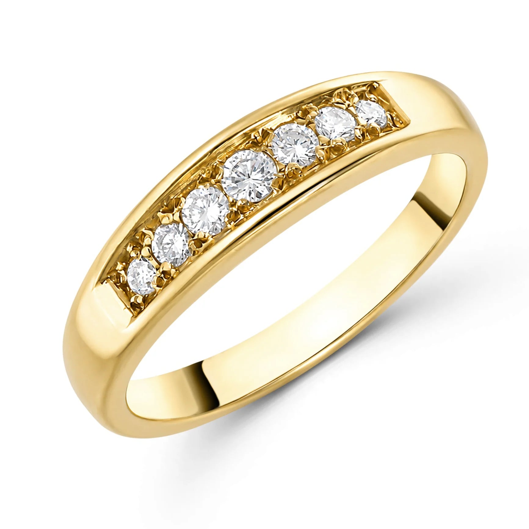 9ct Yellow Gold Seven Stone Channel Set Pre-Owned Ring