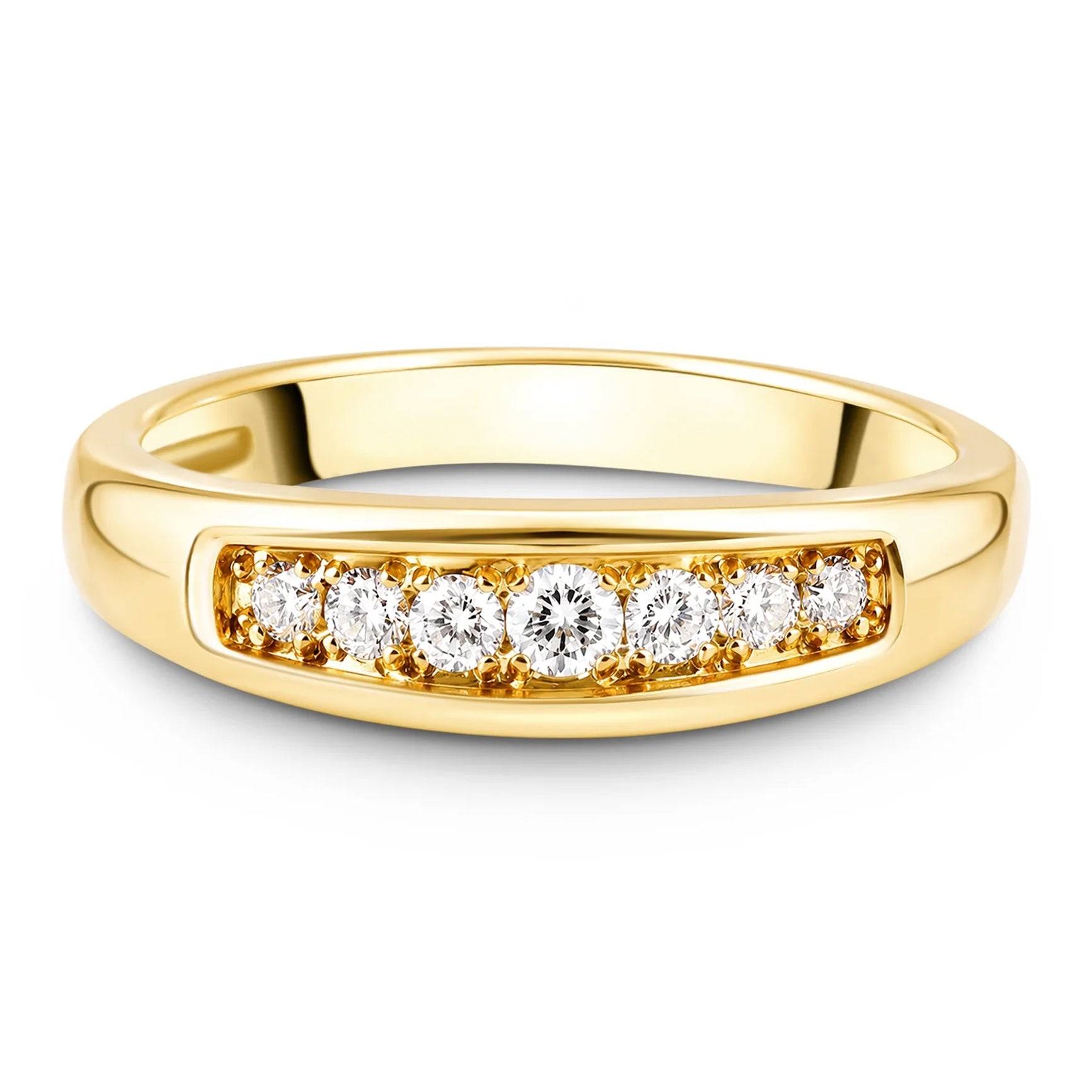 9ct Yellow Gold Seven Stone Channel Set Pre-Owned Ring