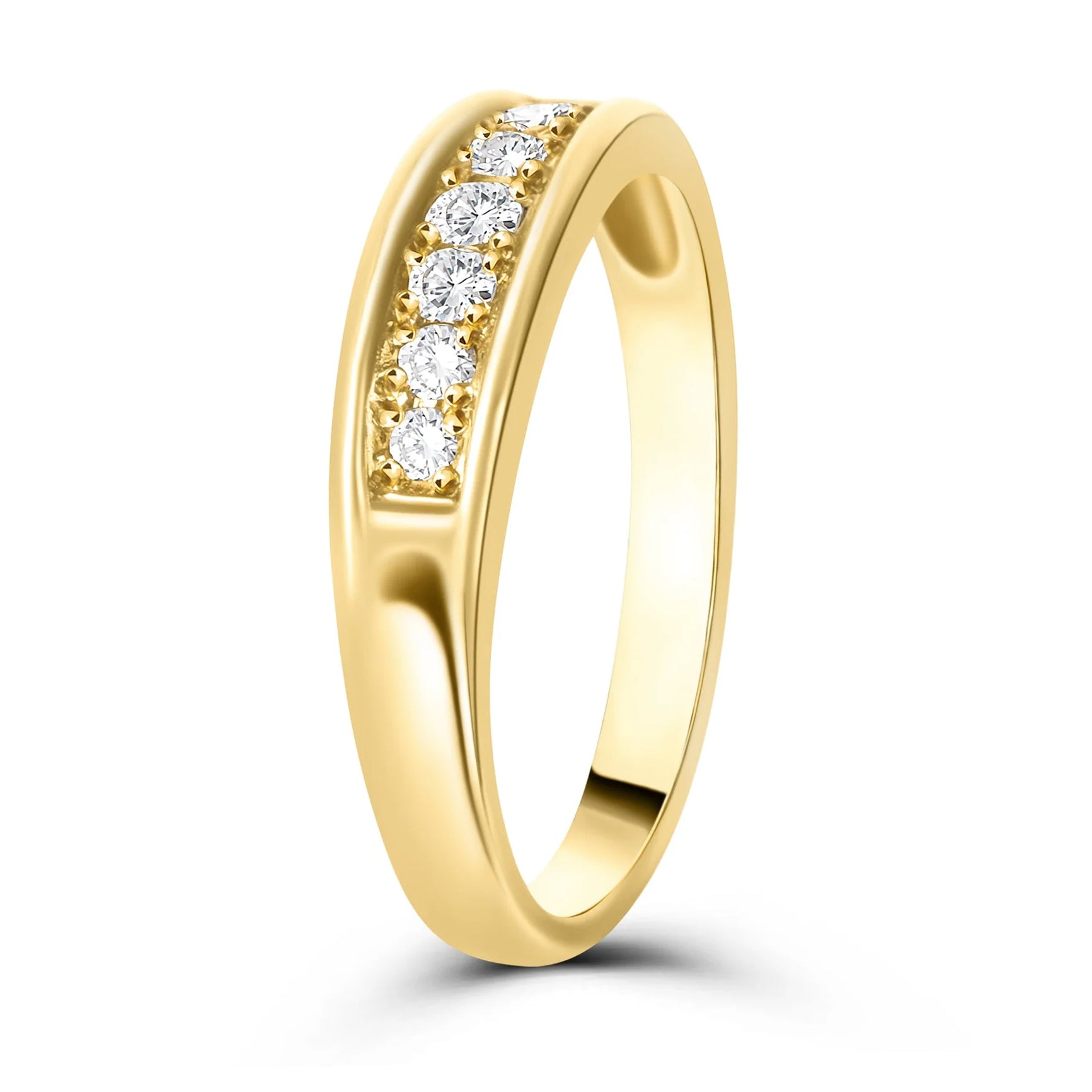 9ct Yellow Gold Seven Stone Channel Set Pre-Owned Ring