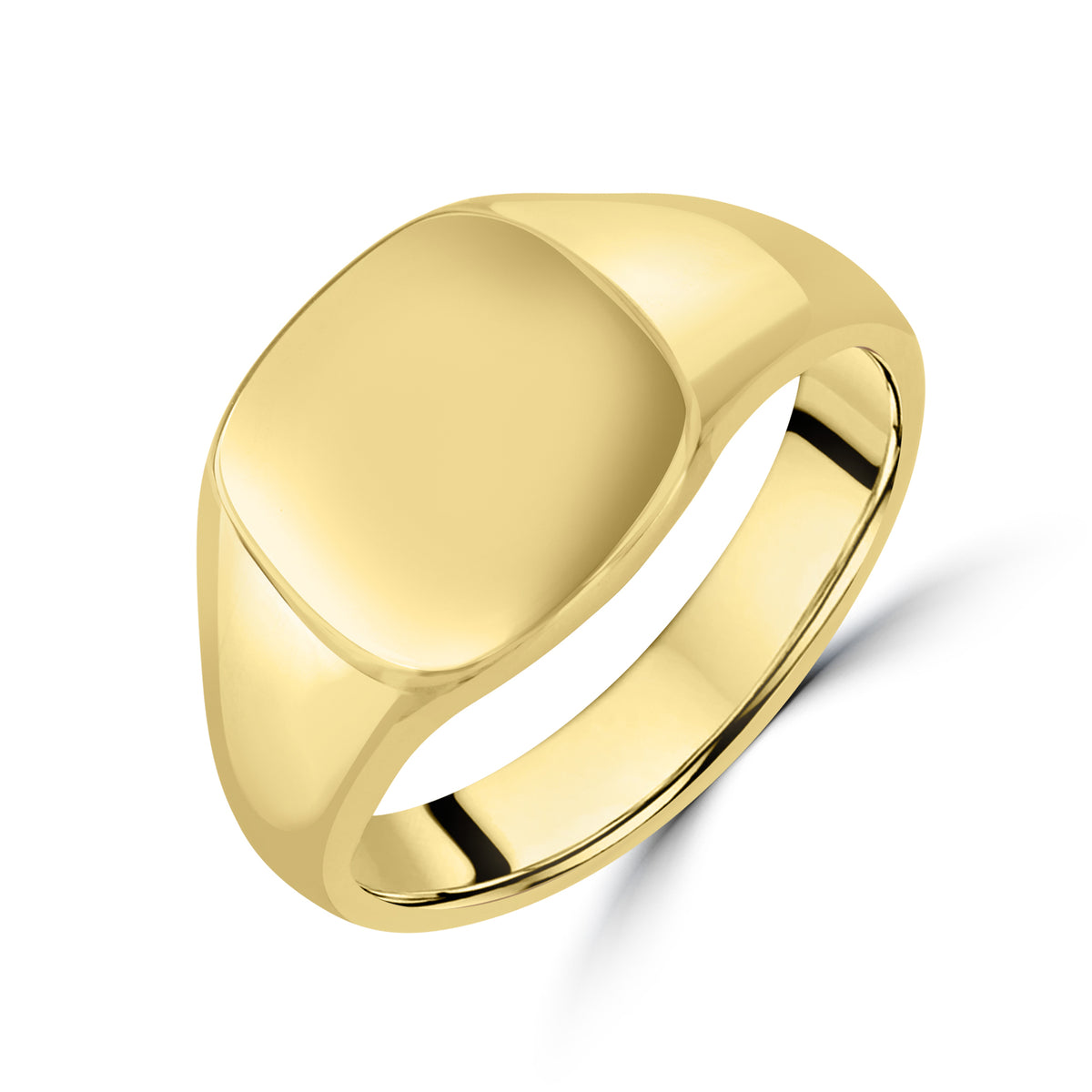9ct Yellow Gold Signet Ring 12mm × 11mm Cushion