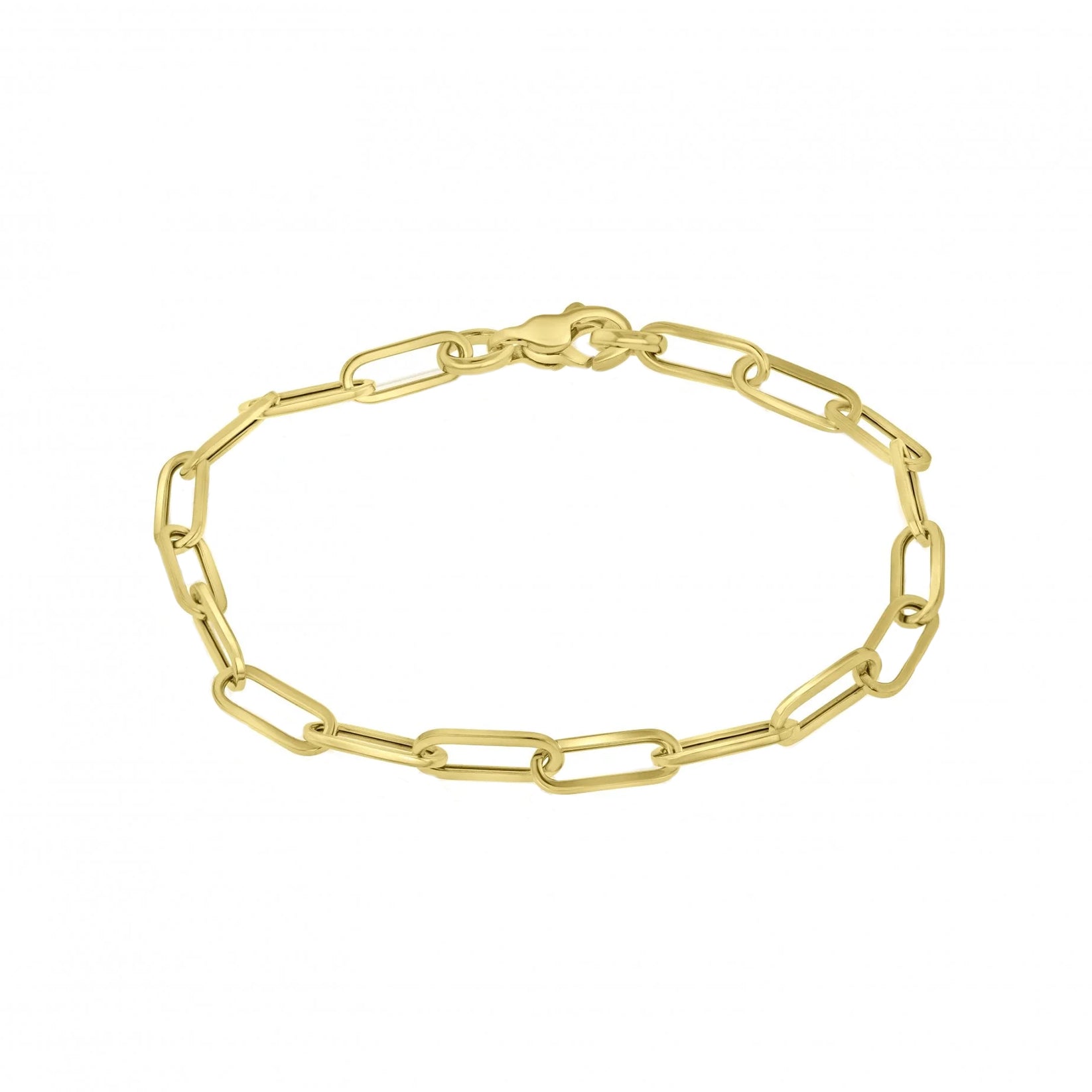 9ct Yellow Gold Small Paperclip Style Link Bracelet