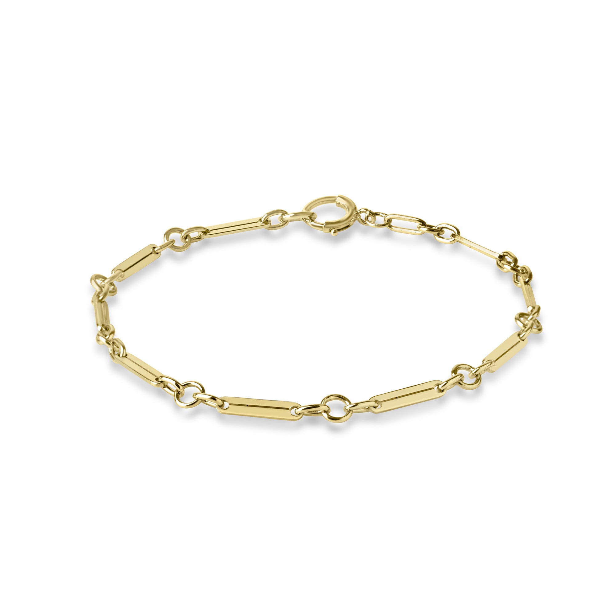 9ct Yellow Gold Split Bar & Ring Pre-Owned  Bracelet