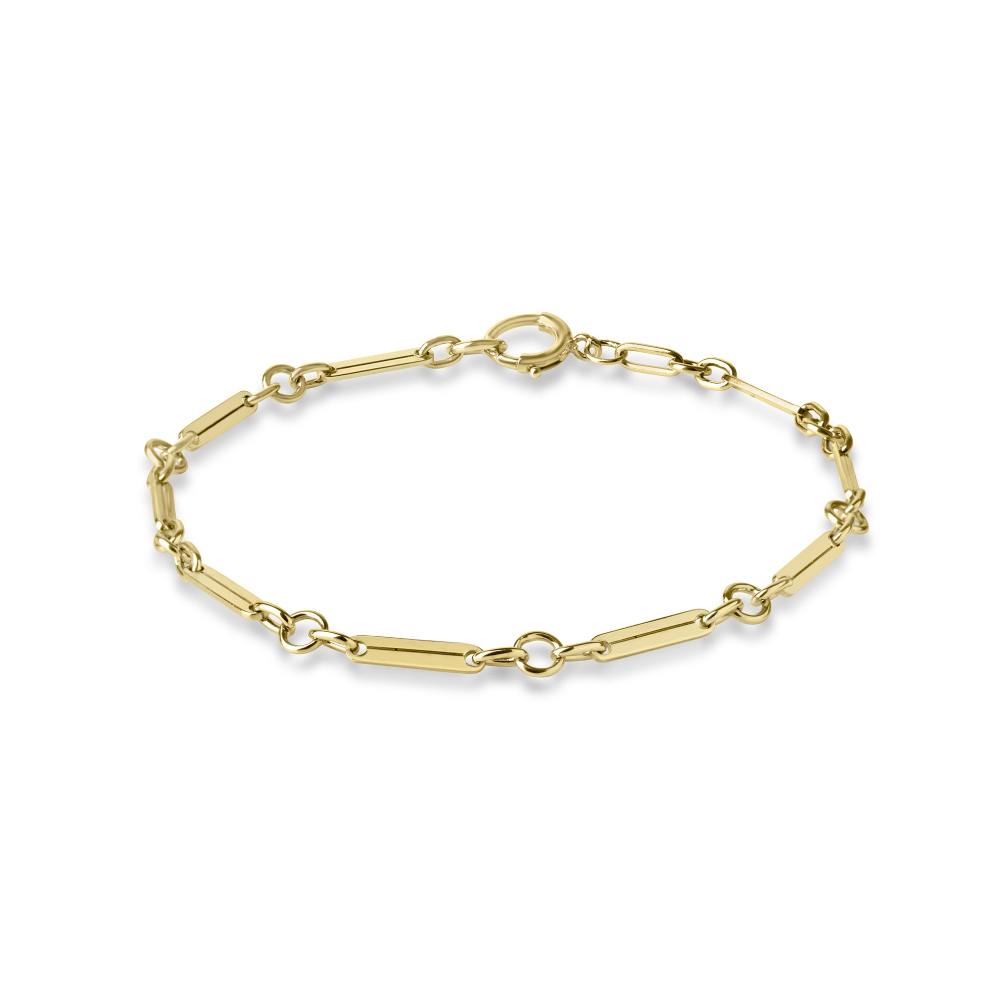 9ct Yellow Gold Split Bar & Ring Pre-Owned  Bracelet