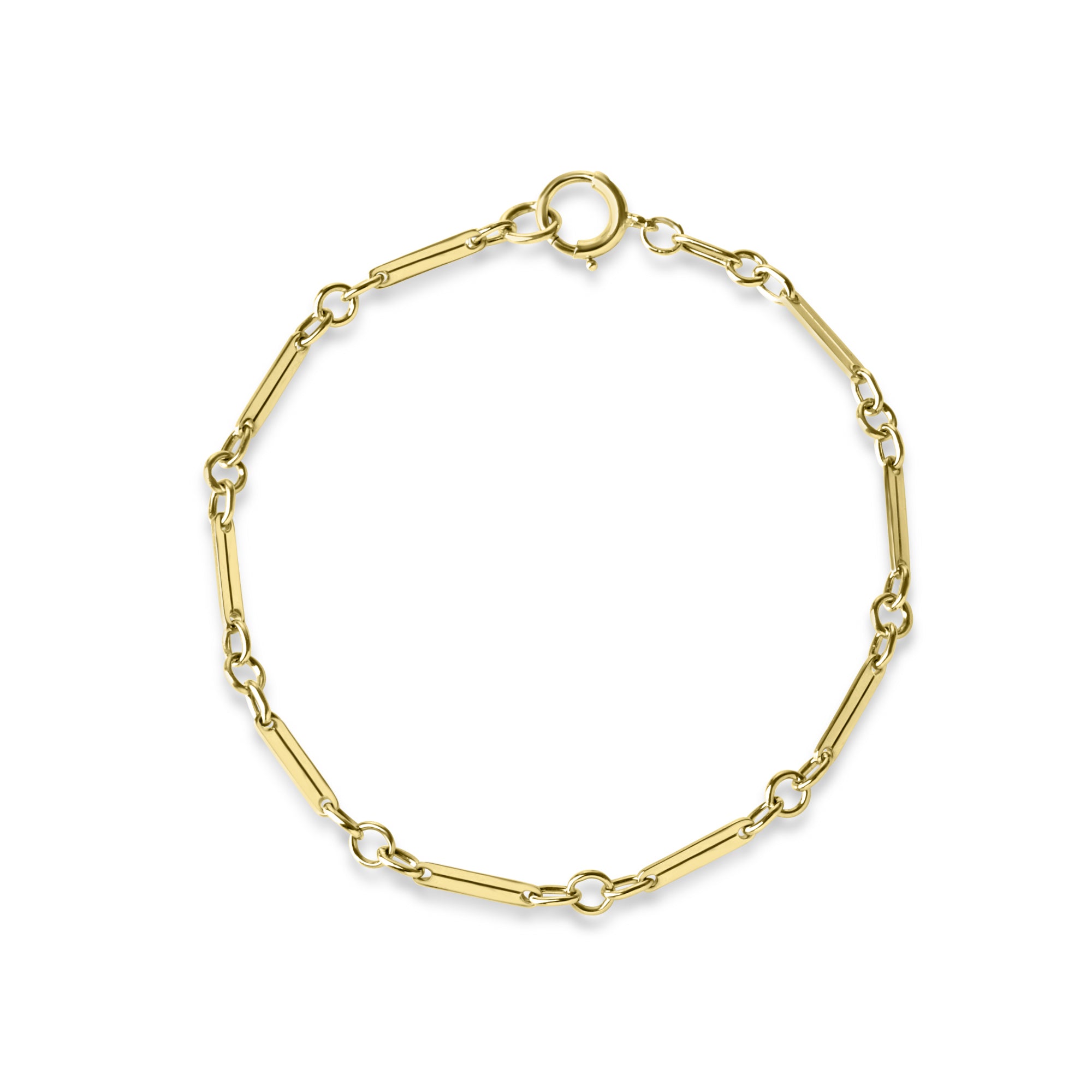 9ct Yellow Gold Split Bar & Ring Pre-Owned  Bracelet