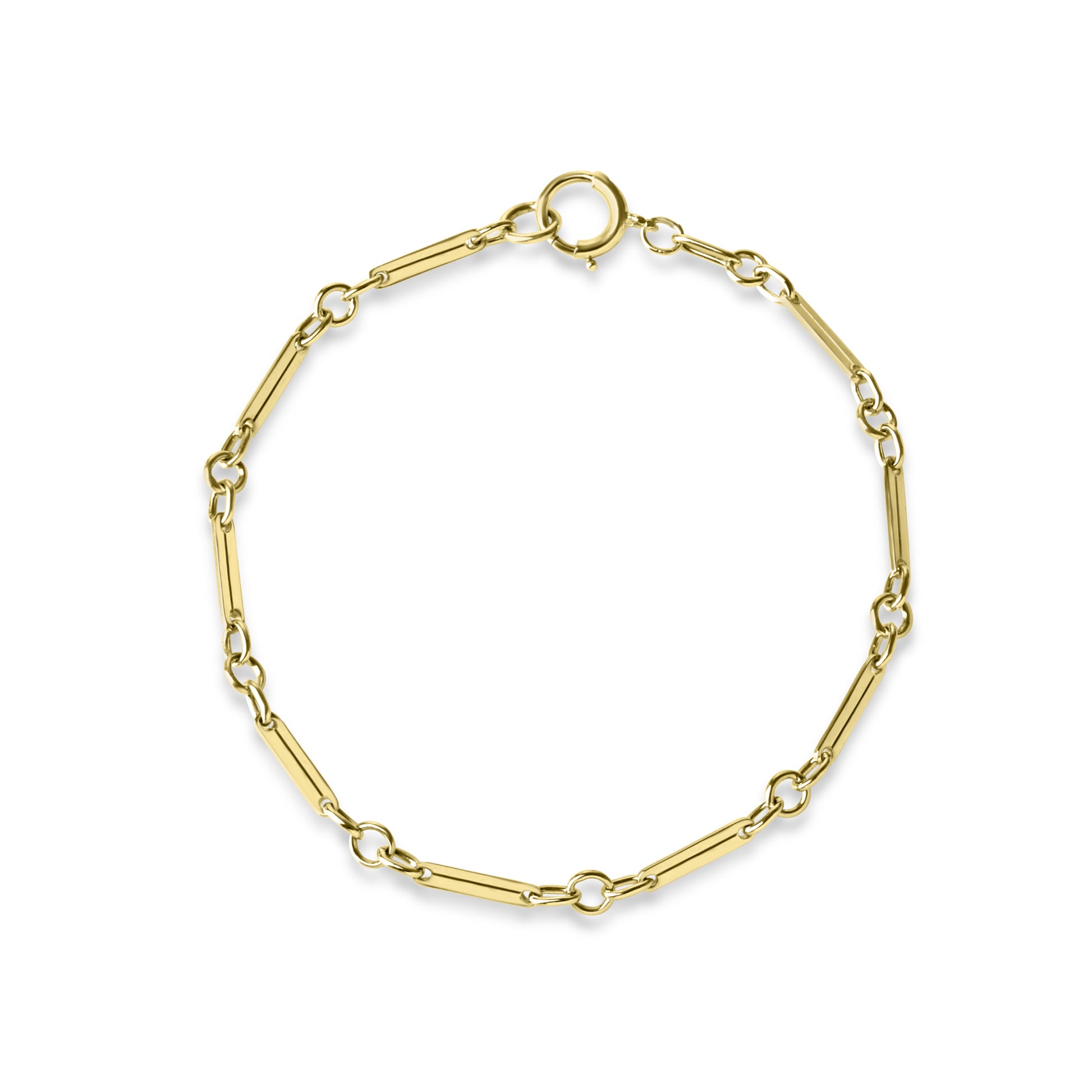 9ct Yellow Gold Split Bar & Ring Pre-Owned  Bracelet