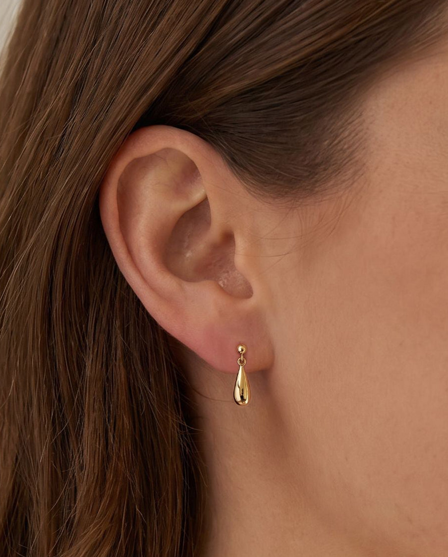 9ct Yellow Gold Teardrop Earrings