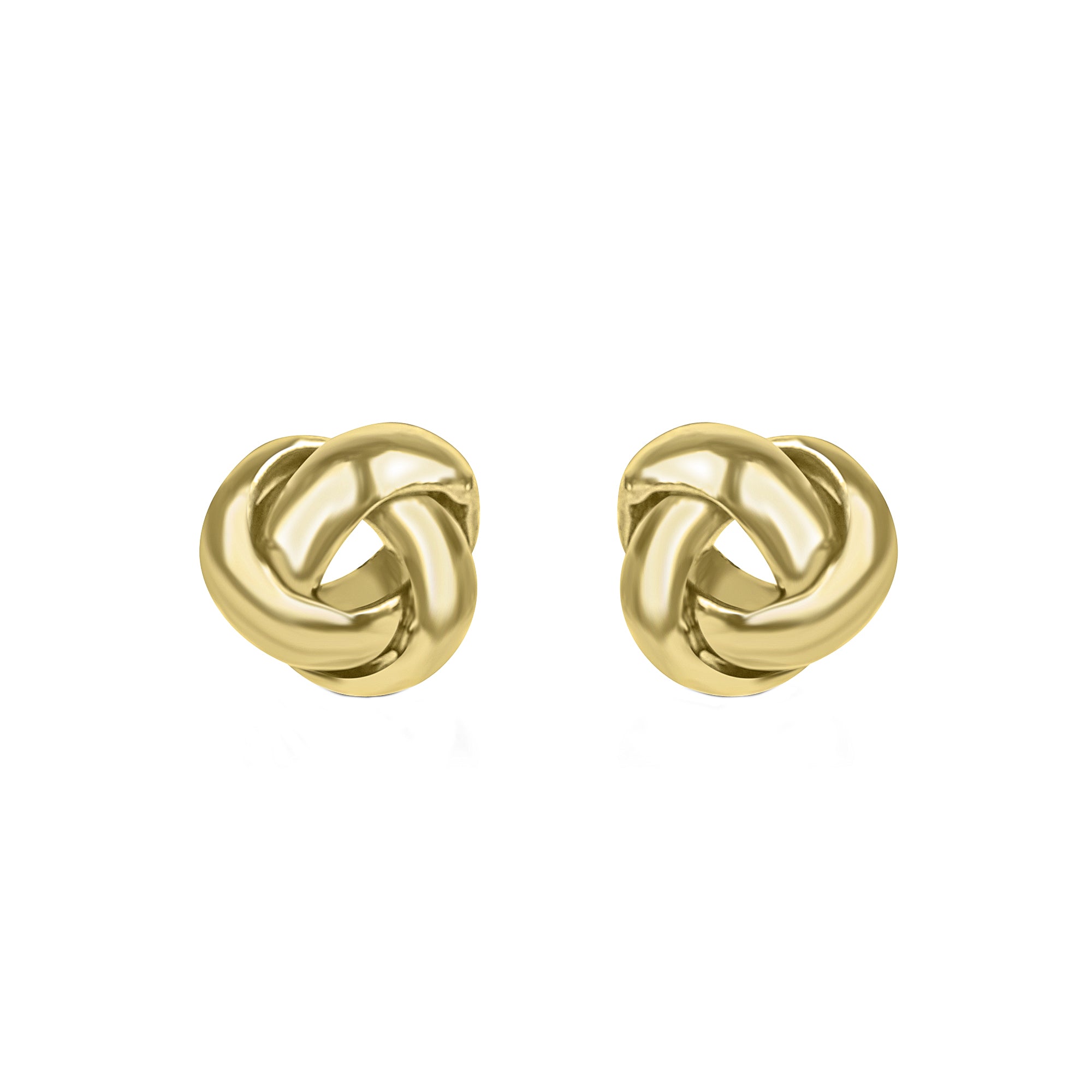 9ct Yellow Gold Three Strand Knot Stud Earrings