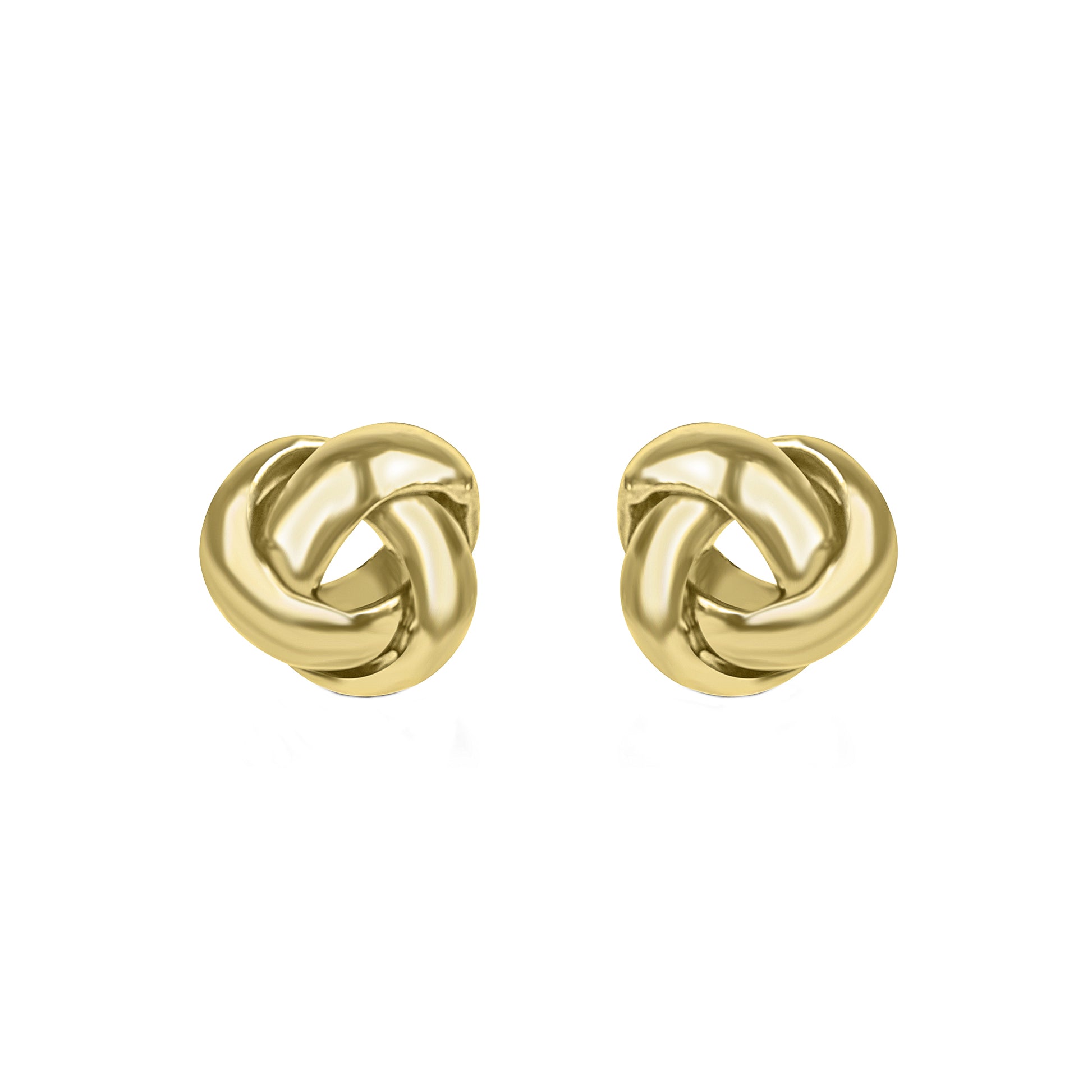 9ct Yellow Gold Three Strand Knot Stud Earrings