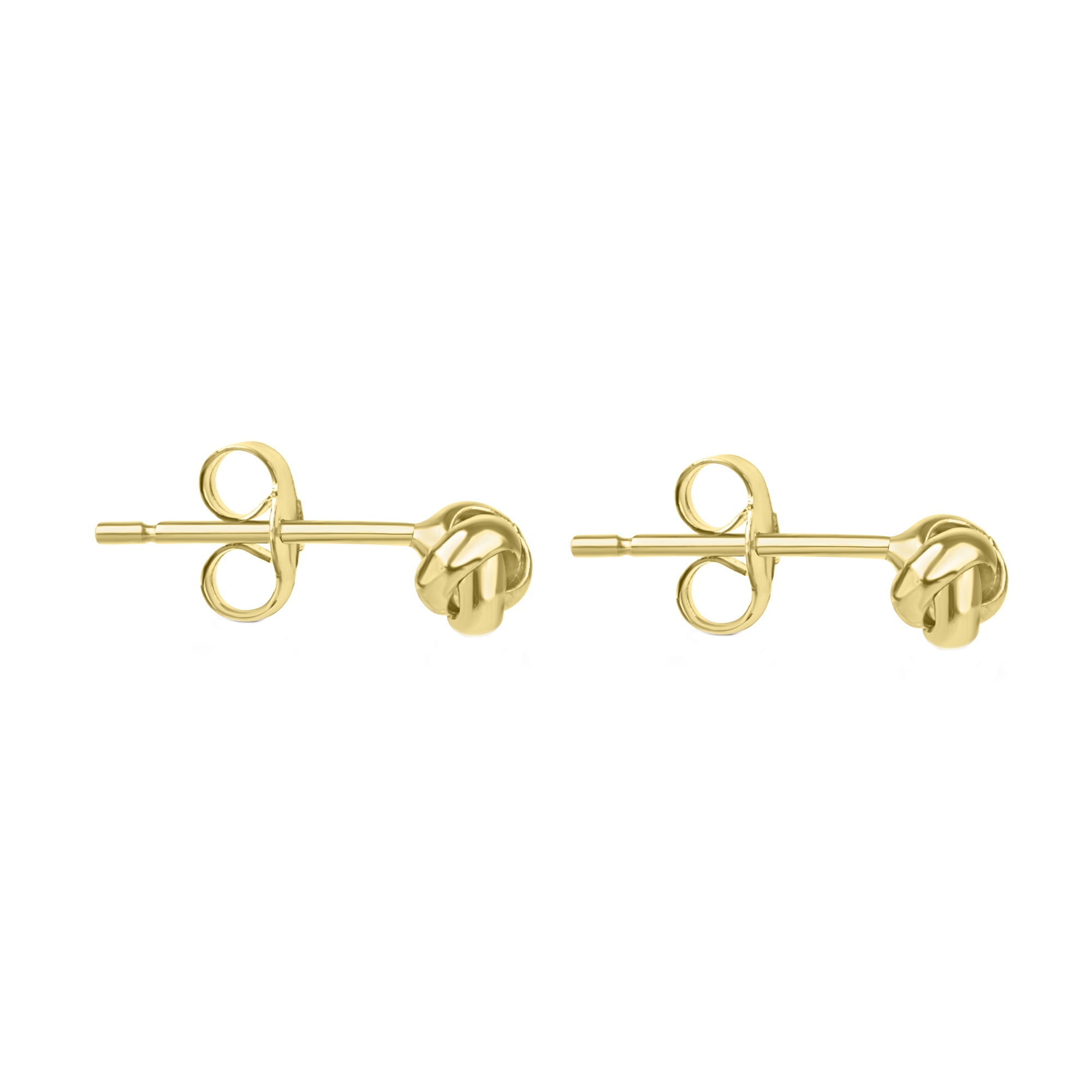9ct Yellow Gold Three Strand Knot Stud Earrings