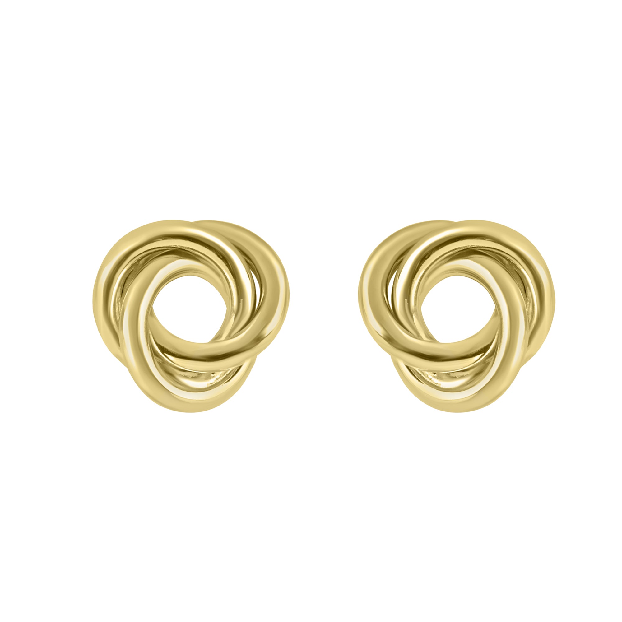 9ct Yellow Gold Three Strand Open Knot Stud Earrings