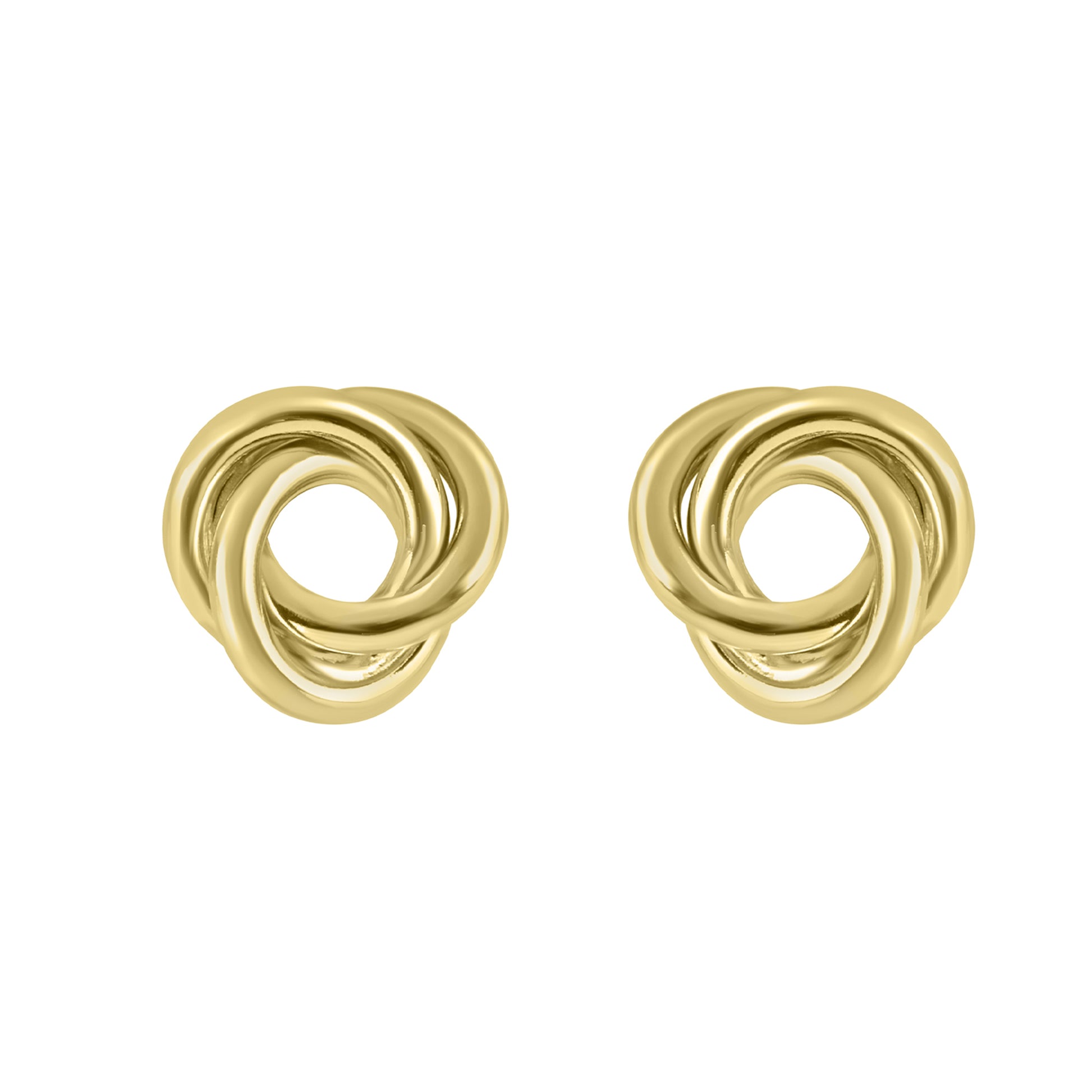 9ct Yellow Gold Three Strand Open Knot Stud Earrings