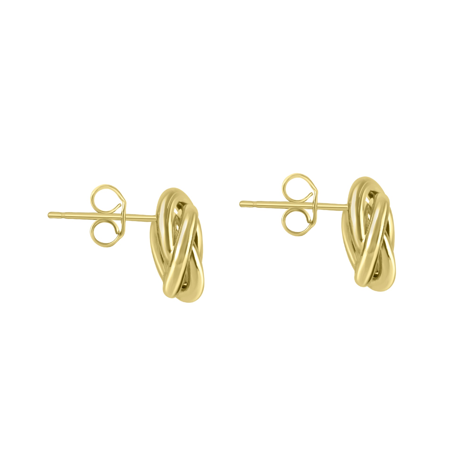 9ct Yellow Gold Three Strand Open Knot Stud Earrings