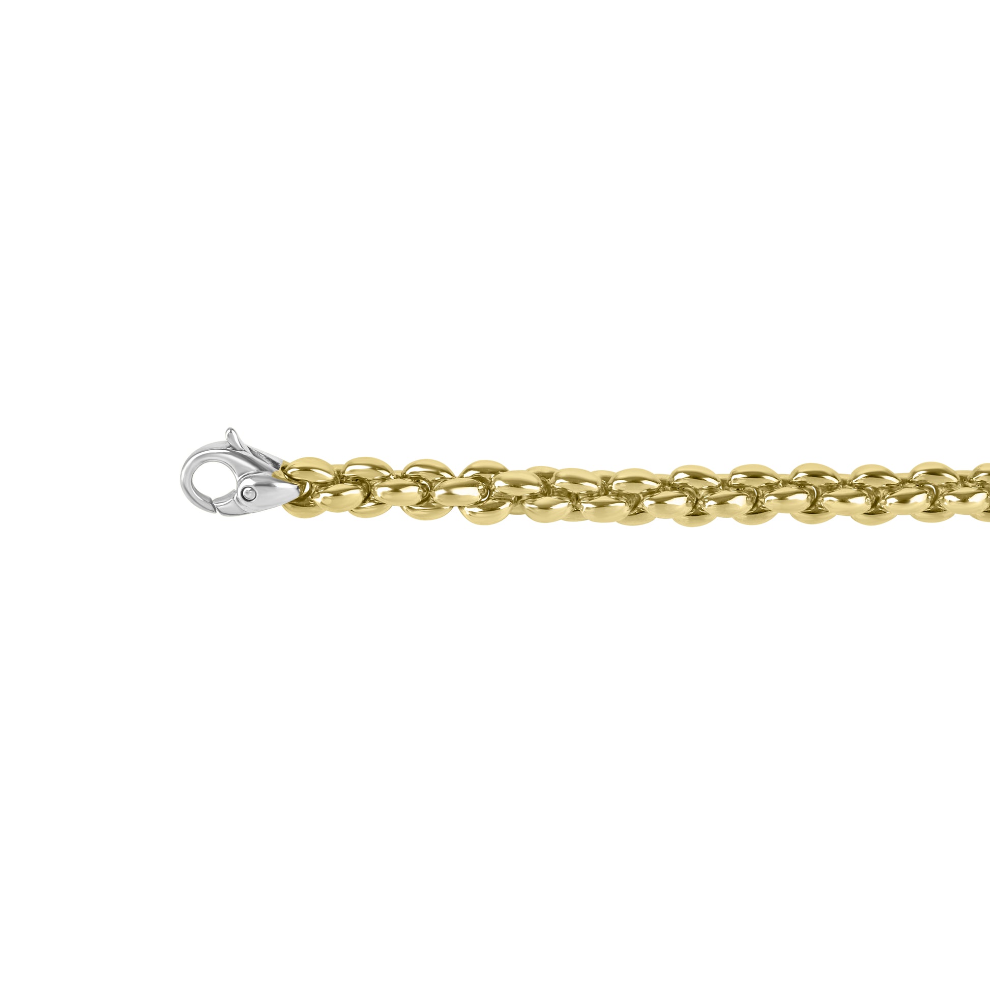 9ct Yellow Gold Tight Linked Bracelet with White Gold Clasp
